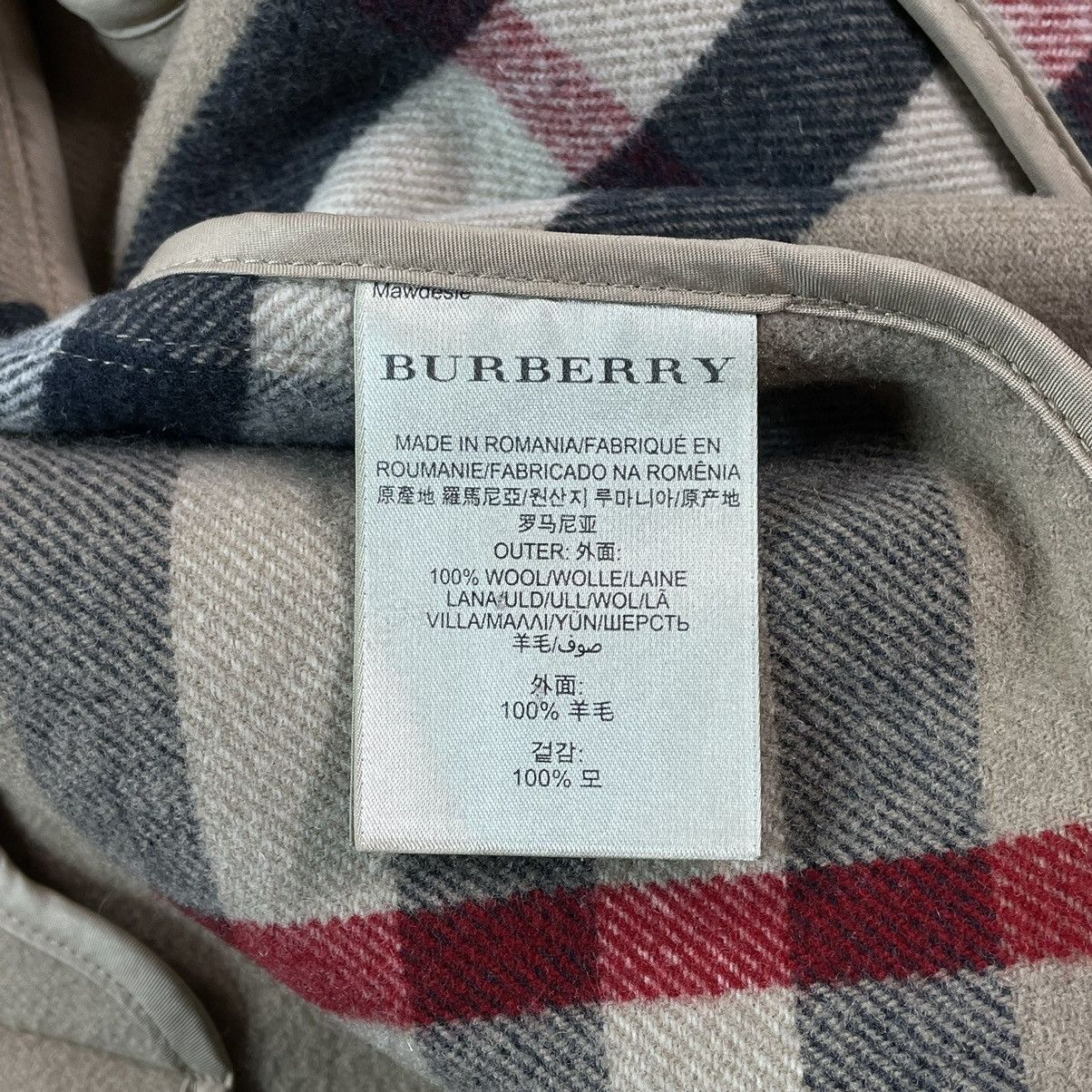 Burberry Brit Check Lined Wool Blend Duffle Coat In Beige