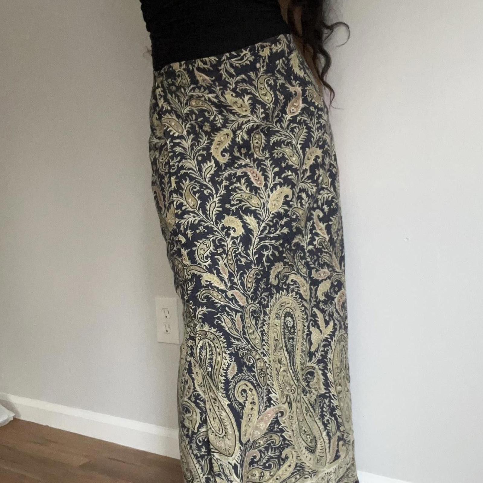 Other Blue green and cream paisley print maxi skirt #whimsygoth Size 28" / US 6 / IT 42 - 2 Thumbnail