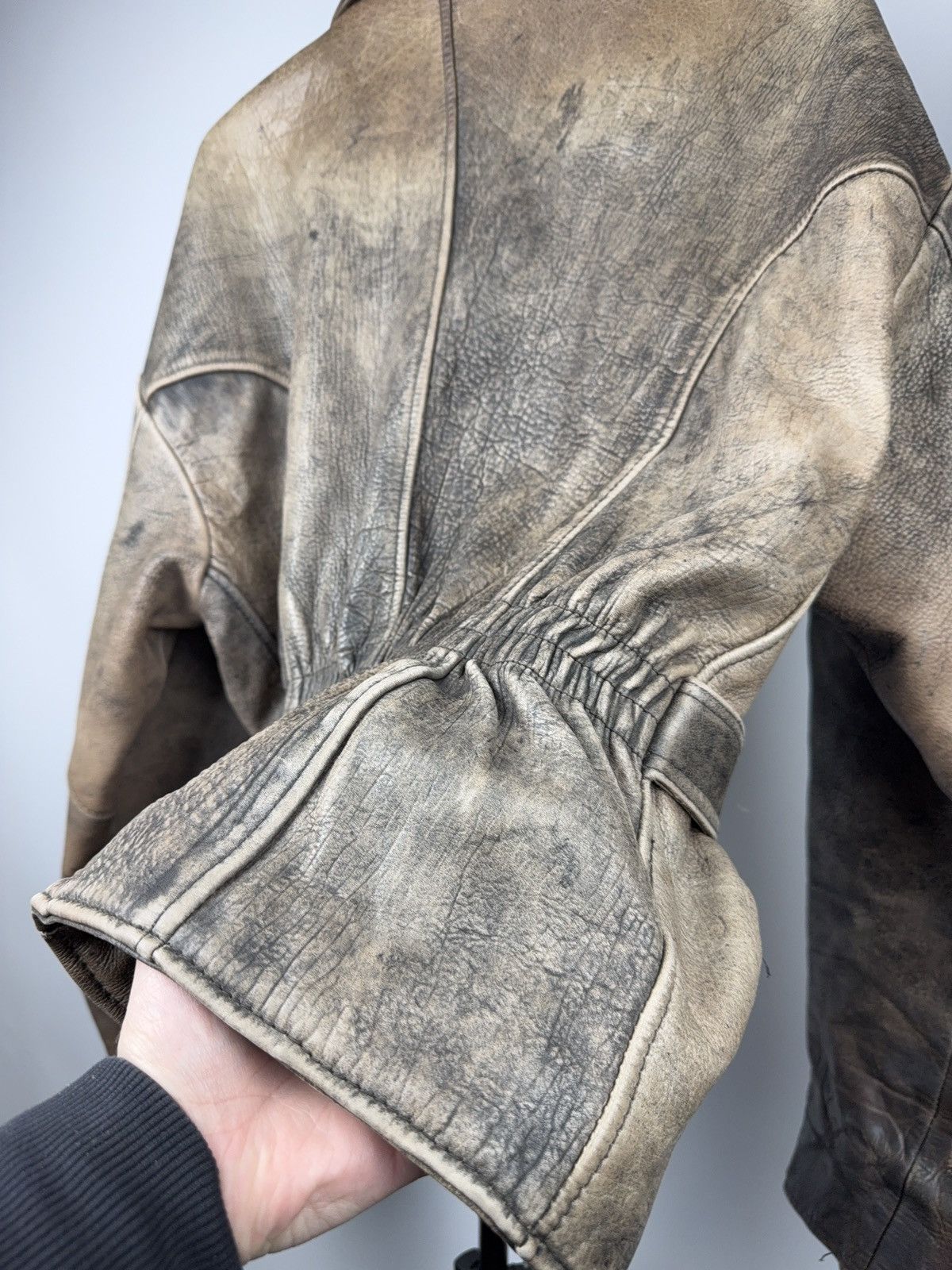 Genuine Leather 90s Retro Heavy Distressed Leather Moto Biker Jacket Vintage Size US XL / EU 56 / 4 - 10 Thumbnail