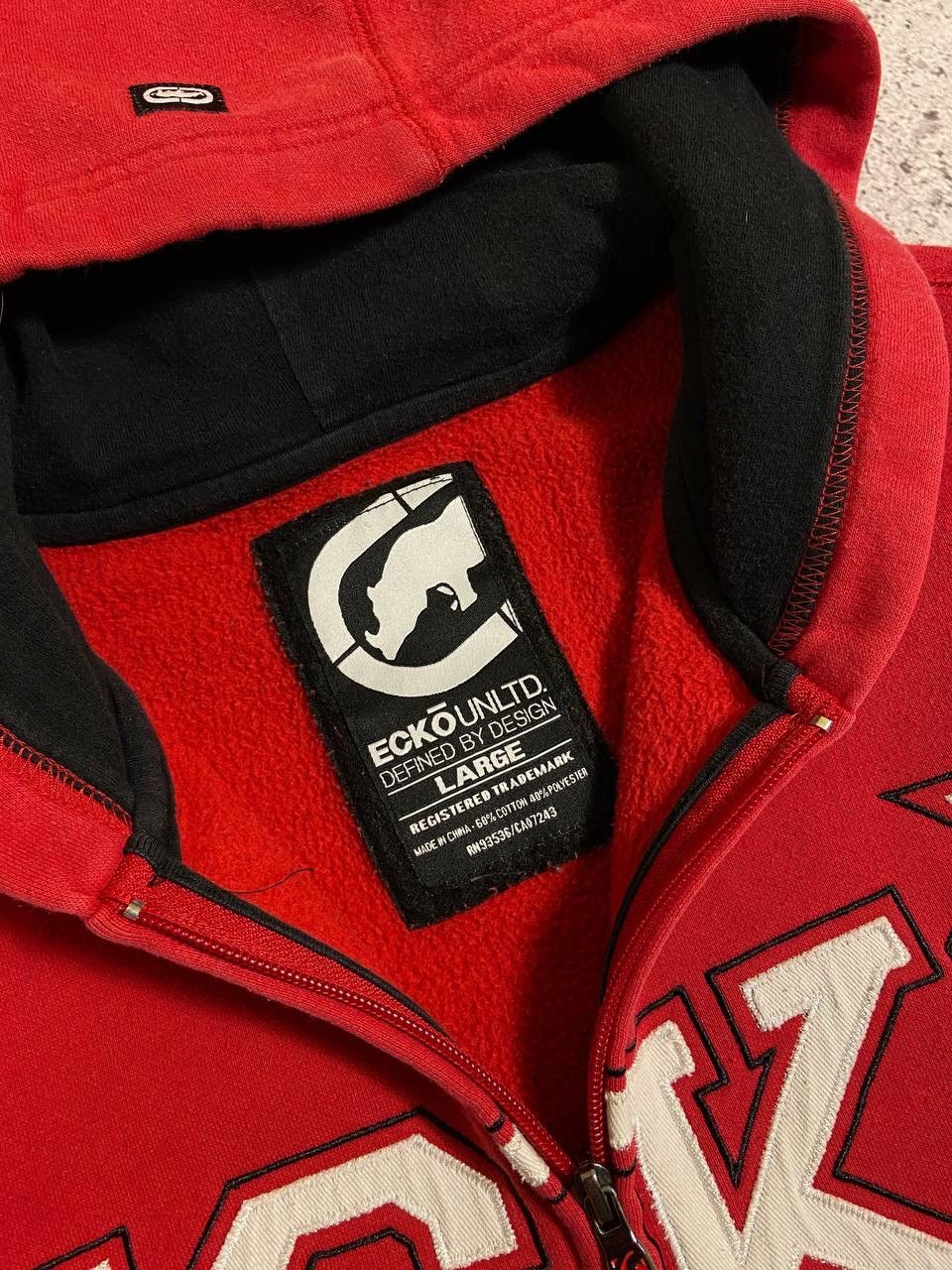 Ecko Unltd. × Vintage Ecko Unltd vintage big logo Y2K red hoodie Size US L / EU 52-54 / 3 - 4 Thumbnail