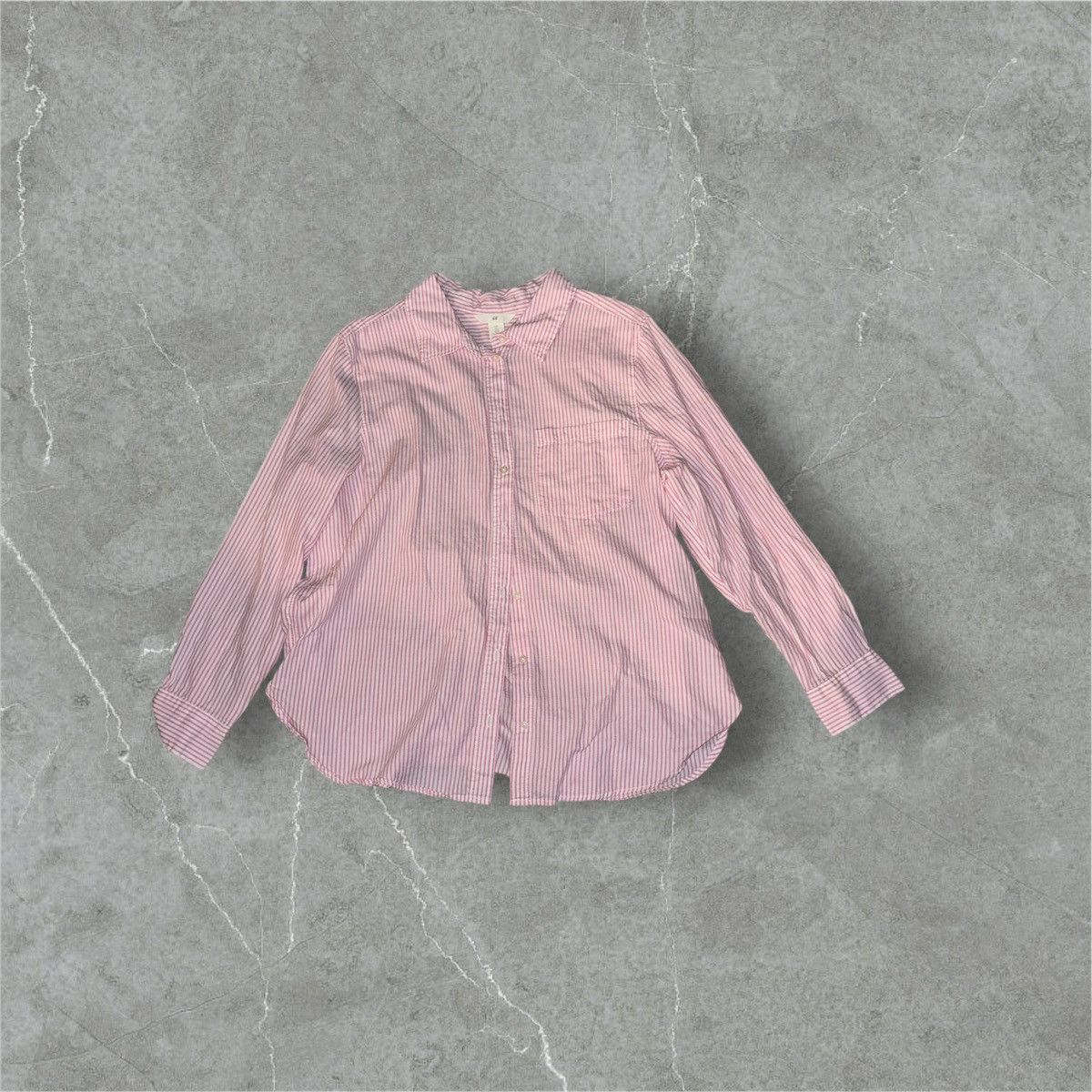 H&M H&M Pink Stripe Button Up Long Sleeve Size US L / EU 52-54 / 3 - 1 Thumbnail
