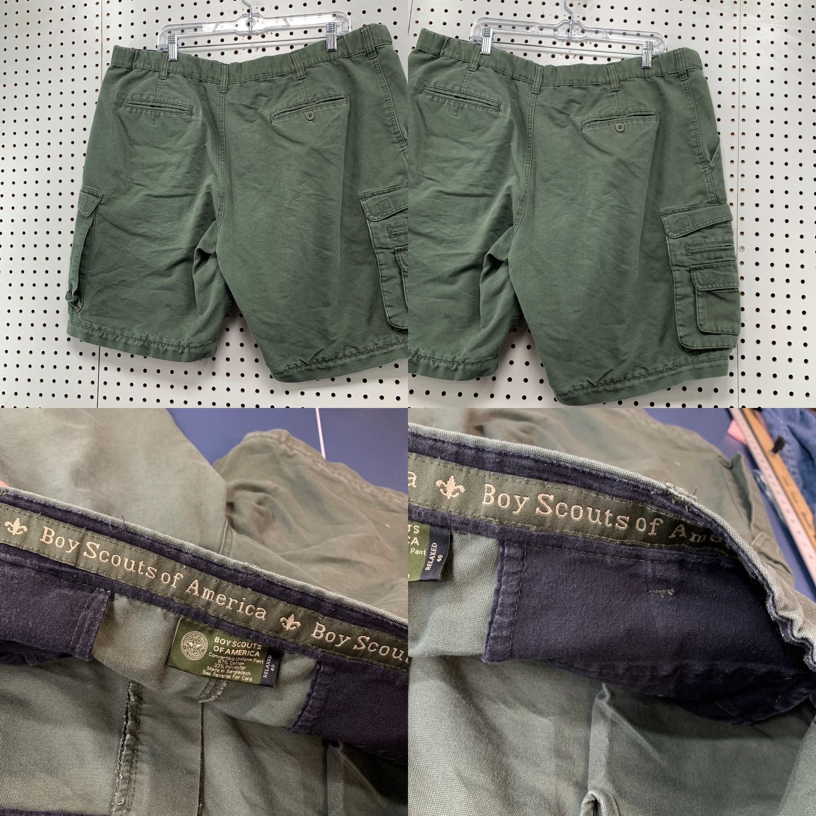 Vintage Boy Scouts of America Cargo Shorts Mens 40 Green 00s Relaxed Fit Uniform Size US 40 / EU 56 - 8 Thumbnail