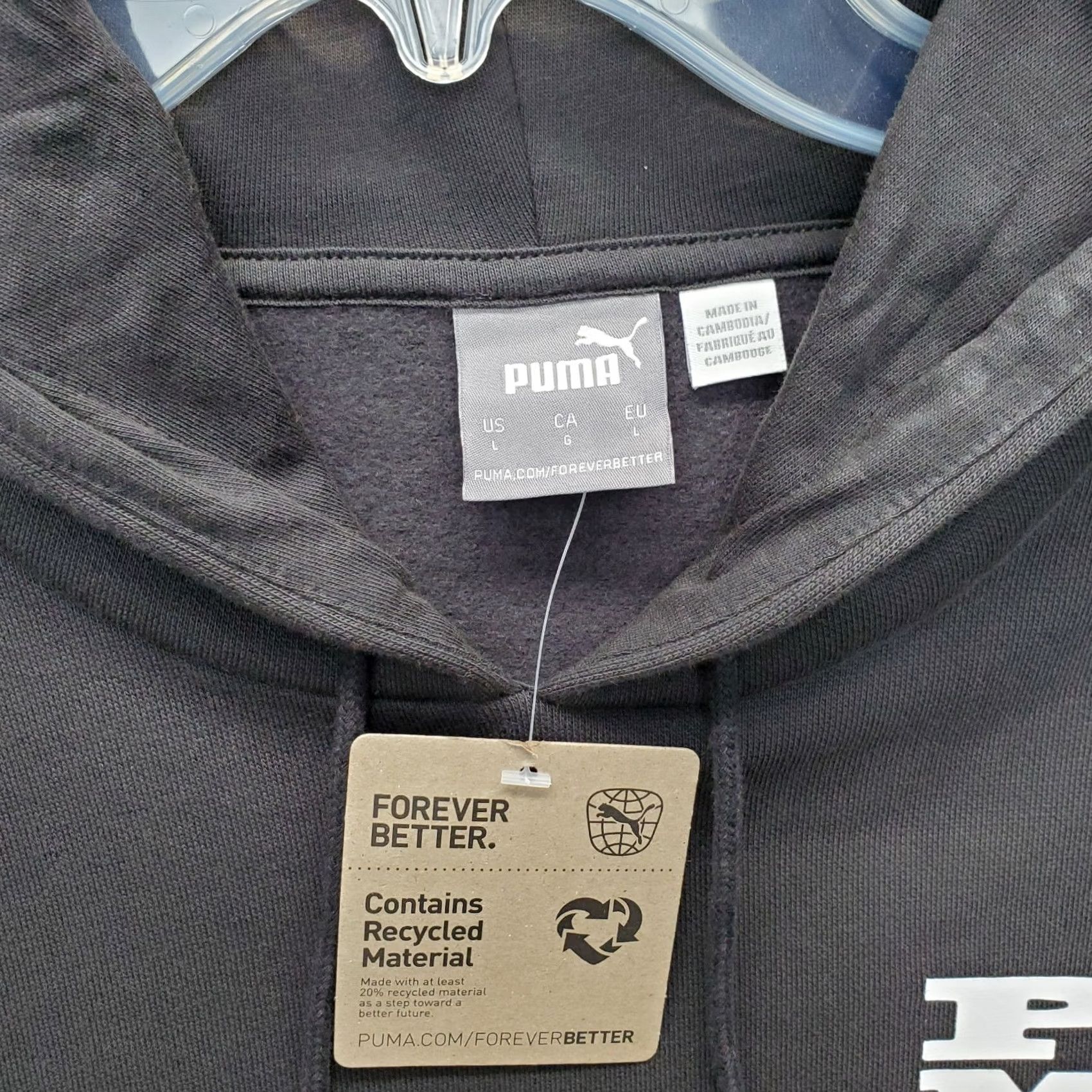 Puma PUMA Mens Posterize 2.0 Basketball Hoodie Raglan Sleeve Black Fleece Lined Pullover Size L Size US L / EU 52-54 / 3 - 5 Thumbnail