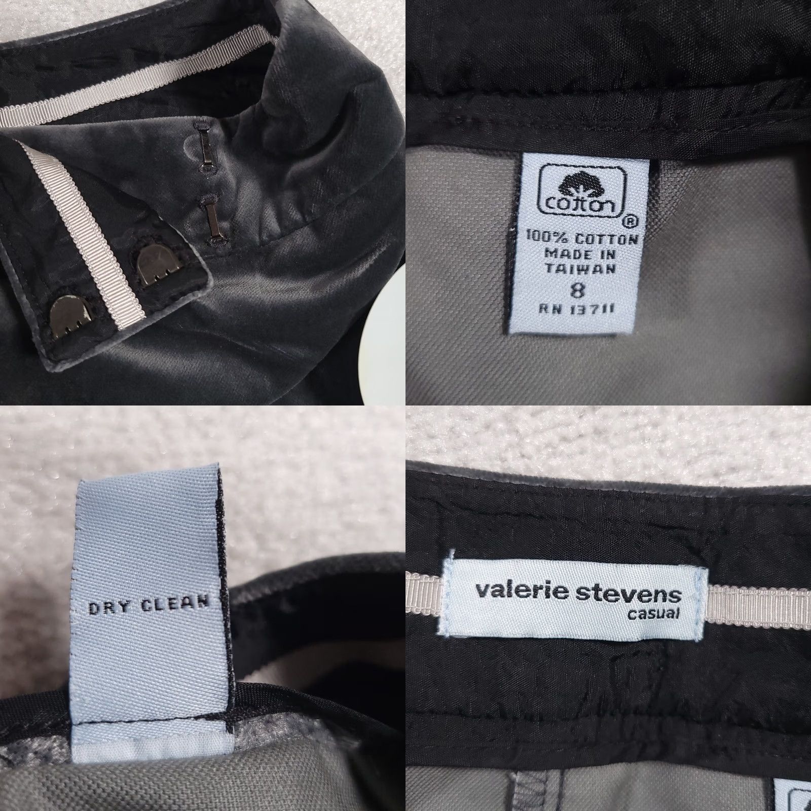 Velour VINTAGE Valerie Stevens Dress Pants Women's 8 Gray Velour Wide Leg Mid-Rise Size 30" / US 8 / IT 44 - 9 Thumbnail