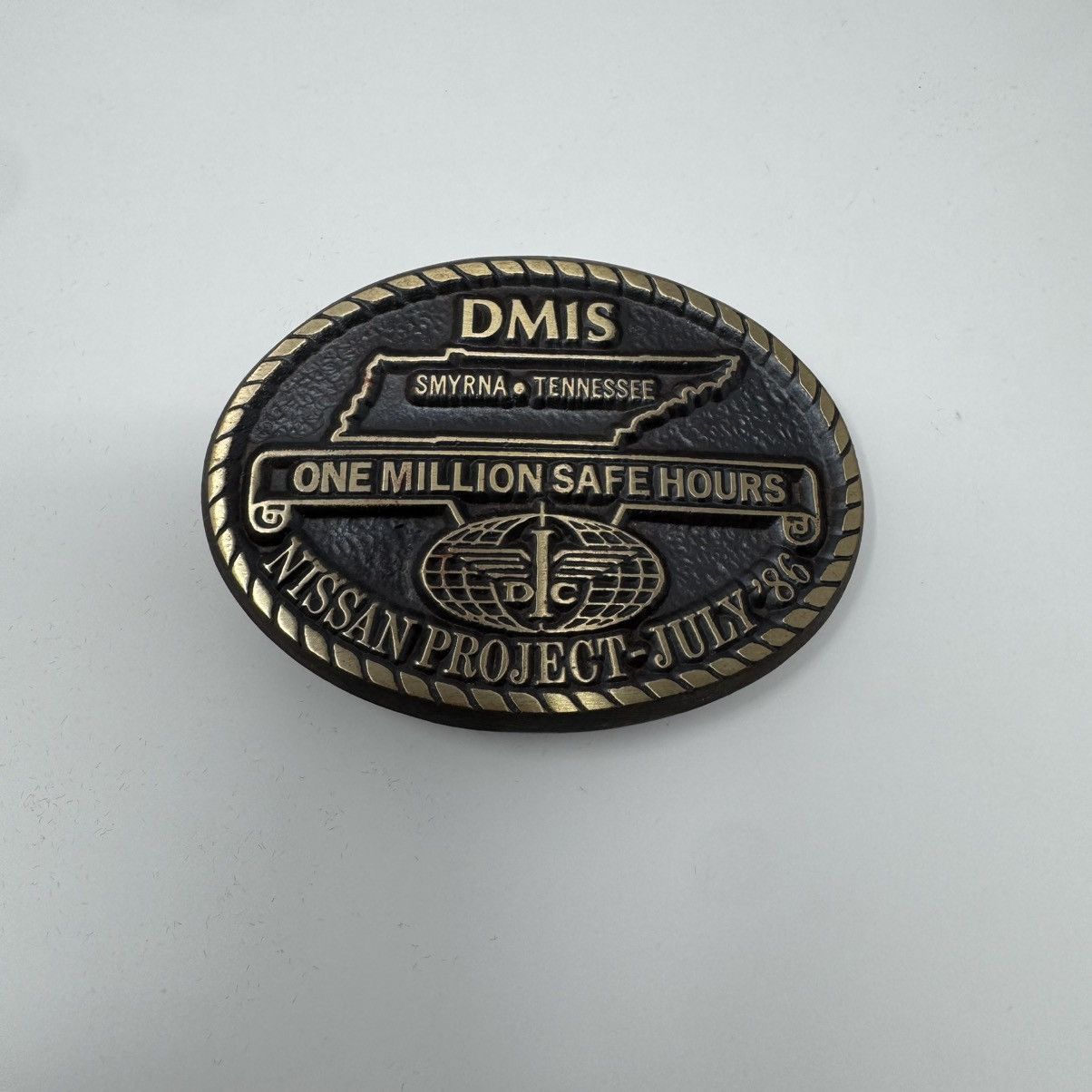 Vintage Vintage 1 Million Safe Hours Nissan Project 1986 Belt Buckle Size ONE SIZE - 3 Thumbnail