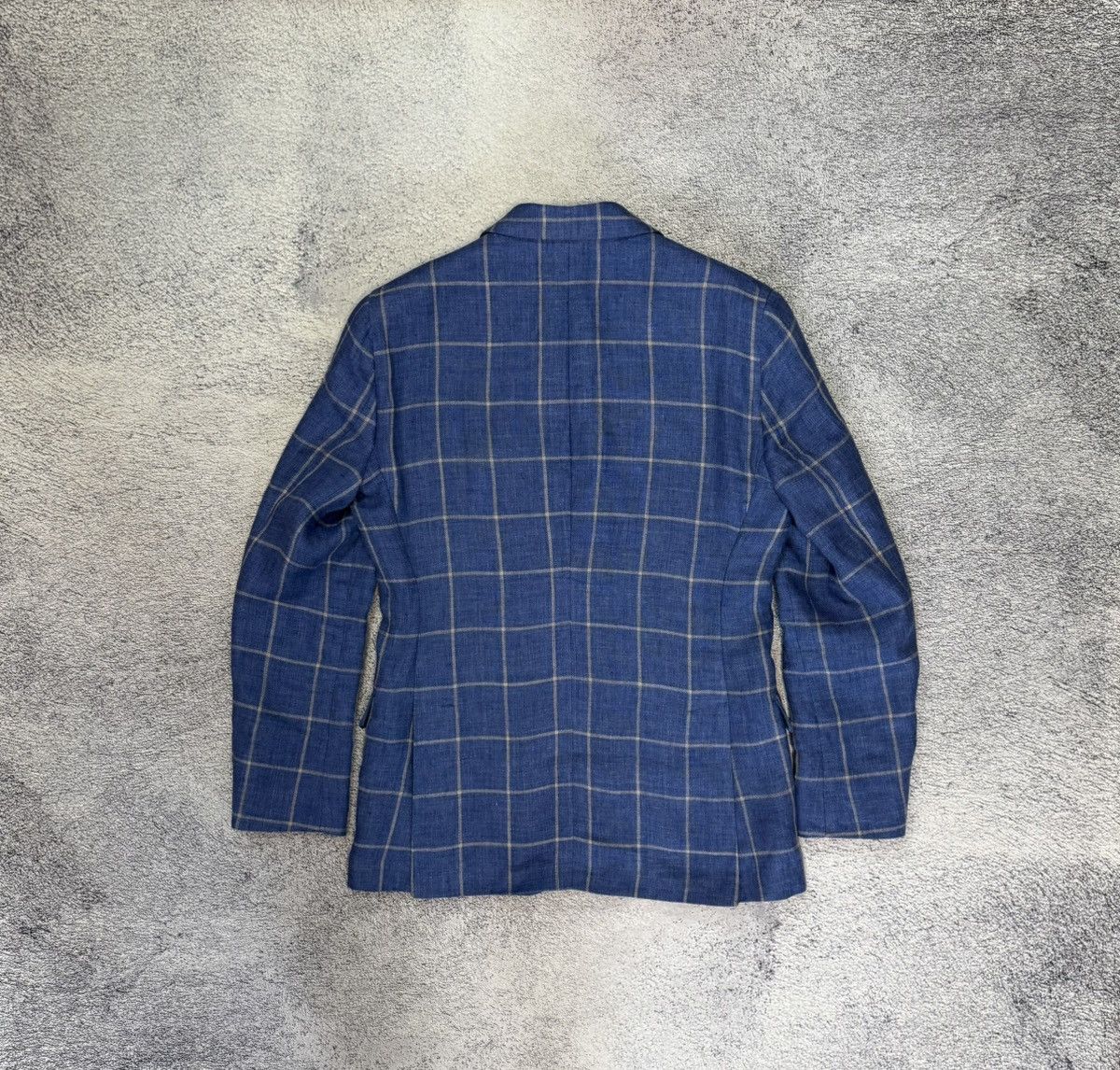 Hackett Hackett Mayfair Linen Blazer 38R/48R Windowpane Sport Coat Size 38R - 14 Thumbnail