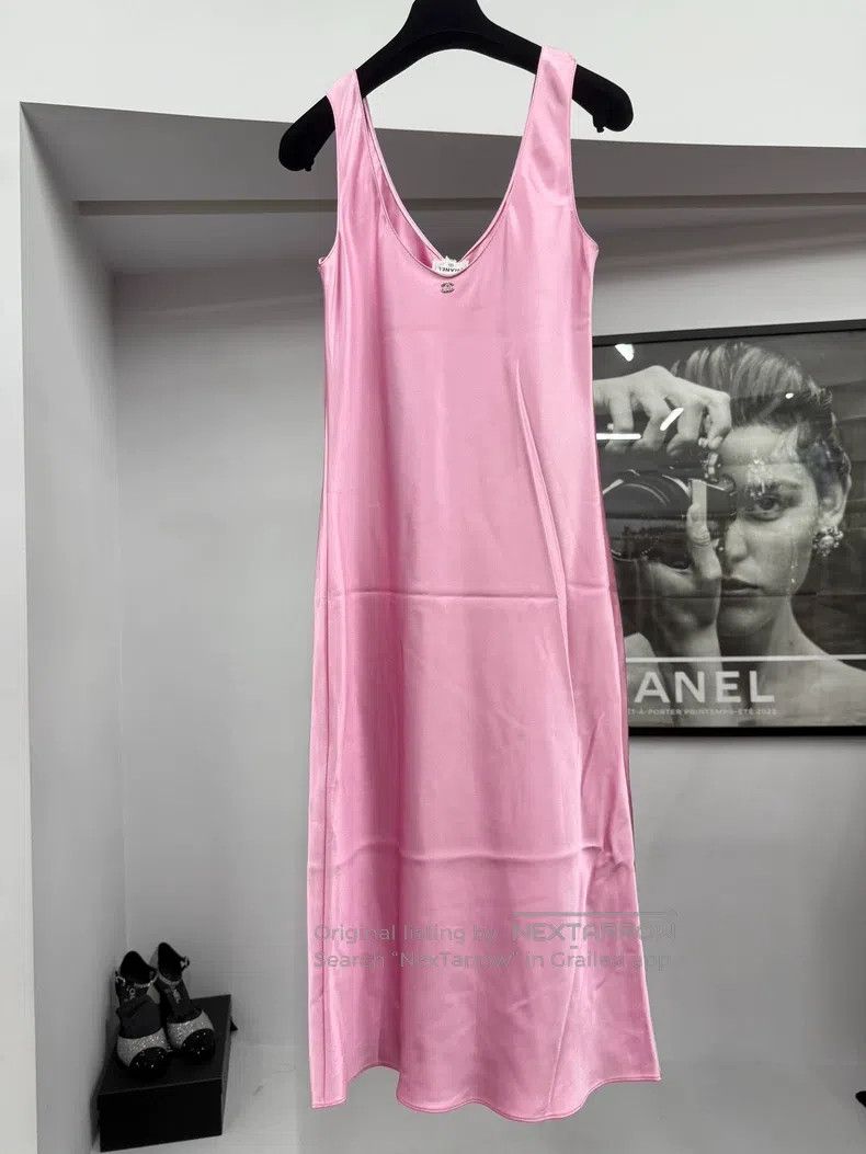 Chanel Chanel 23P pink silk satin dress Size XS / US 0-2 / IT 36-38 - 3 Thumbnail