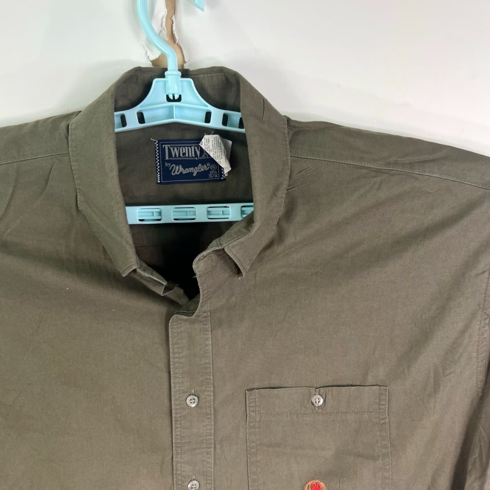 Wrangler Wrangler 20X Shirt Size 18.5 35 Green Long Sleeve Button-Up Pocket Mens Size US XXL / EU 58 / 5 - 3 Thumbnail