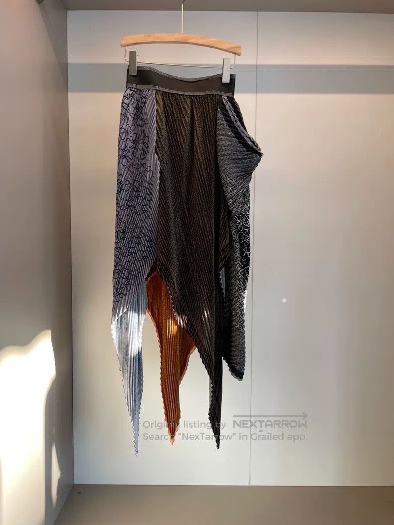 Loewe LOEWE Color Blocked Polyester Asymmetrical Knit Skirt Size 24" / US 00 / IT 34 - 2 Thumbnail