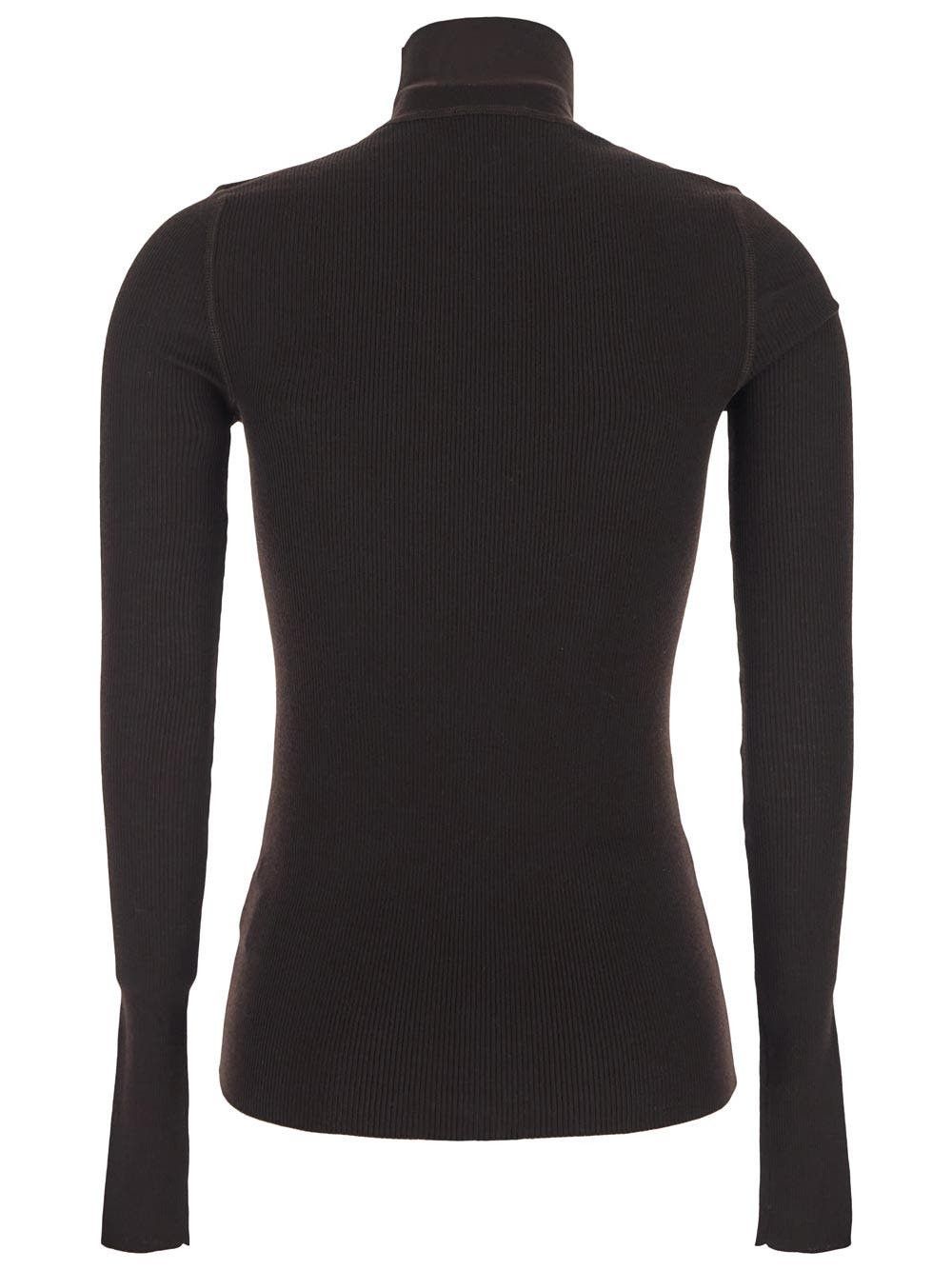 Bottega Veneta o1bcso1str0225 Light Wool Sweater in Chocolate Brown Size L / US 10 / IT 46 - 2 Thumbnail