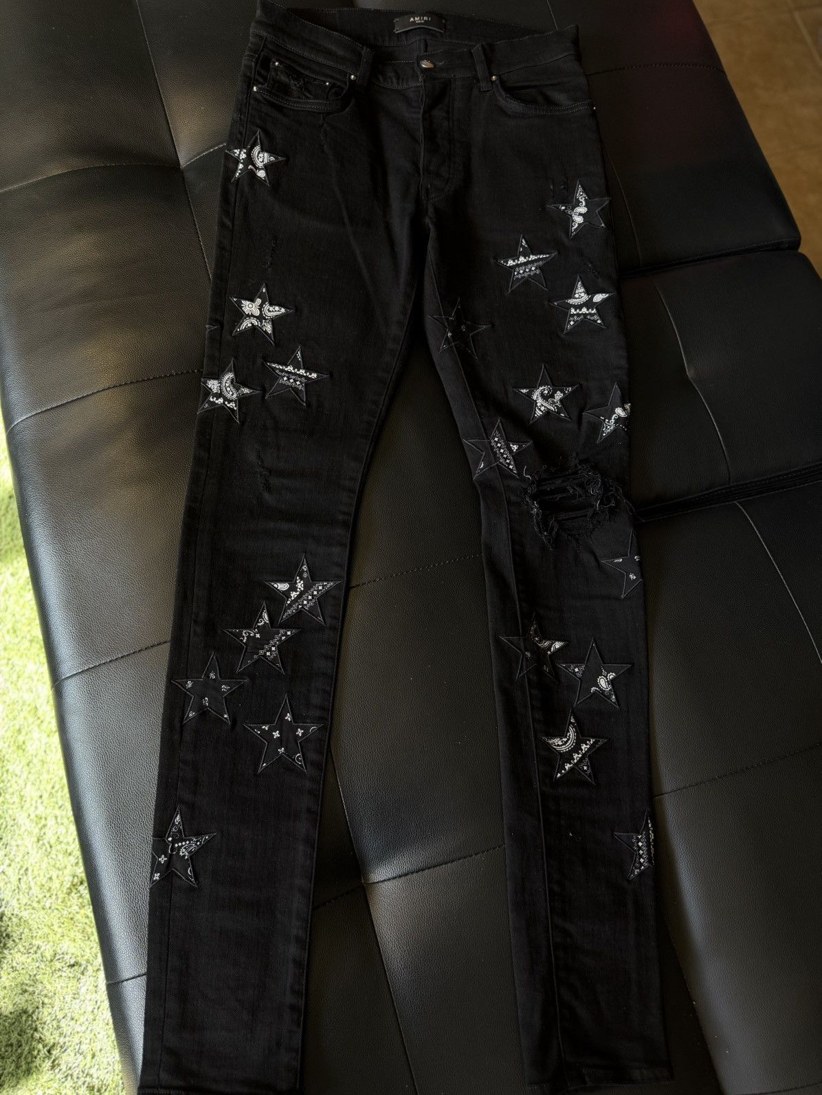 Amiri Black STAR Jeans Black Patch Size 30 Flawless 🧼