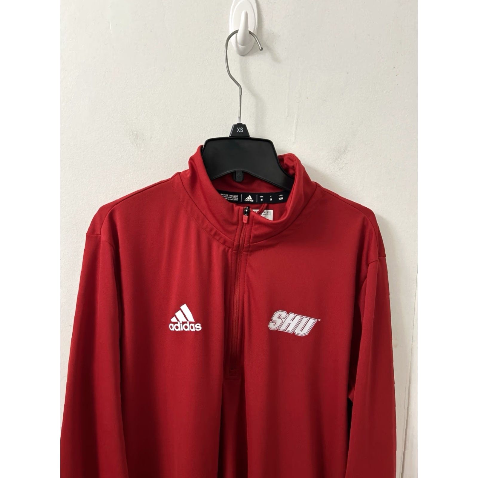 Adidas Adidas 1/4 Zip Mens Sz Medium Red SHU Pioneers Athletic Pullover Sweatshirt L/S Shirt Mens Medium Red Adidas Track Jacket Sports College Size US M / EU 48-50 / 2 - 2 Thumbnail