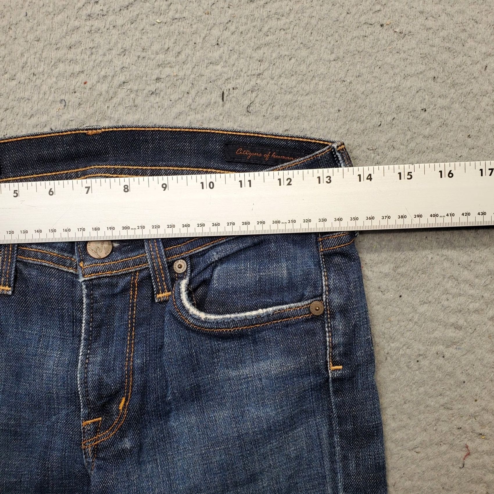 Citizens Of Humanity Citizens of Humanity Elson Jeans Womens 24 Blue Stretch High Rise Straight Leg Jeans Size 42" / US 20 - 6 Thumbnail