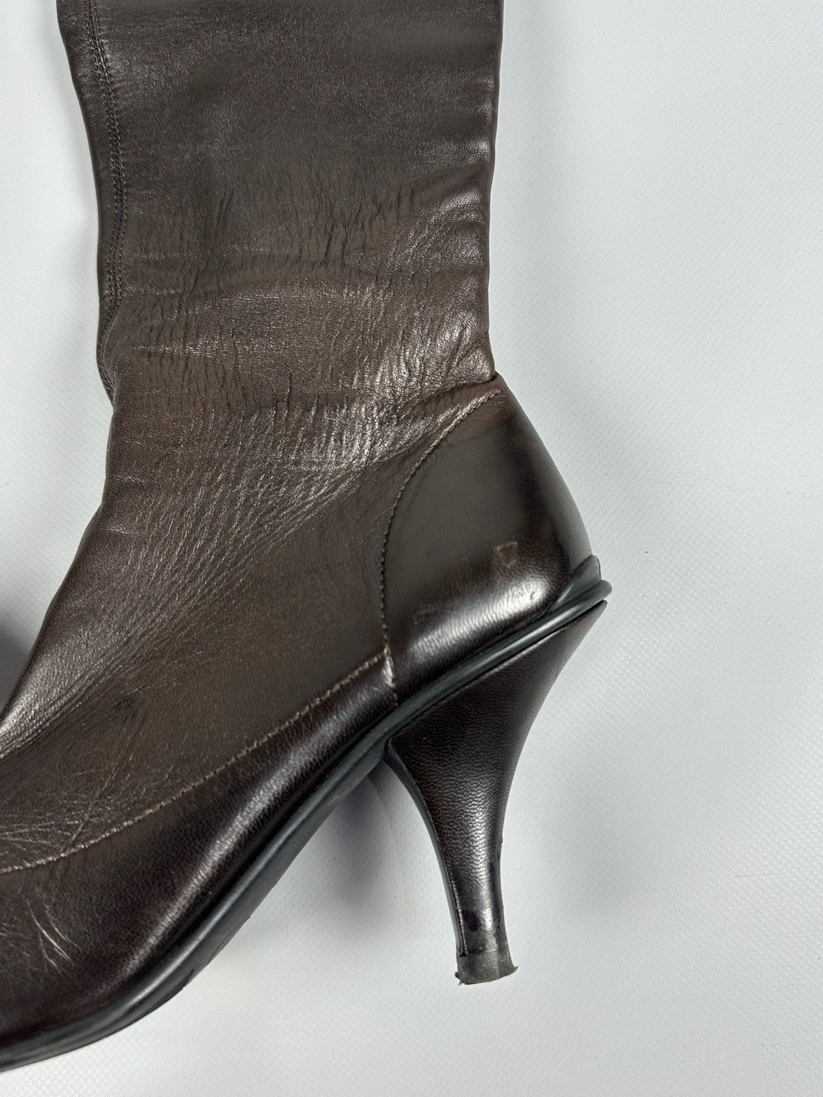 Prada Vintage Prada Soft Brown Leather Nappa Stretch Heels Boots Size US 6 / IT 36 - 11 Thumbnail
