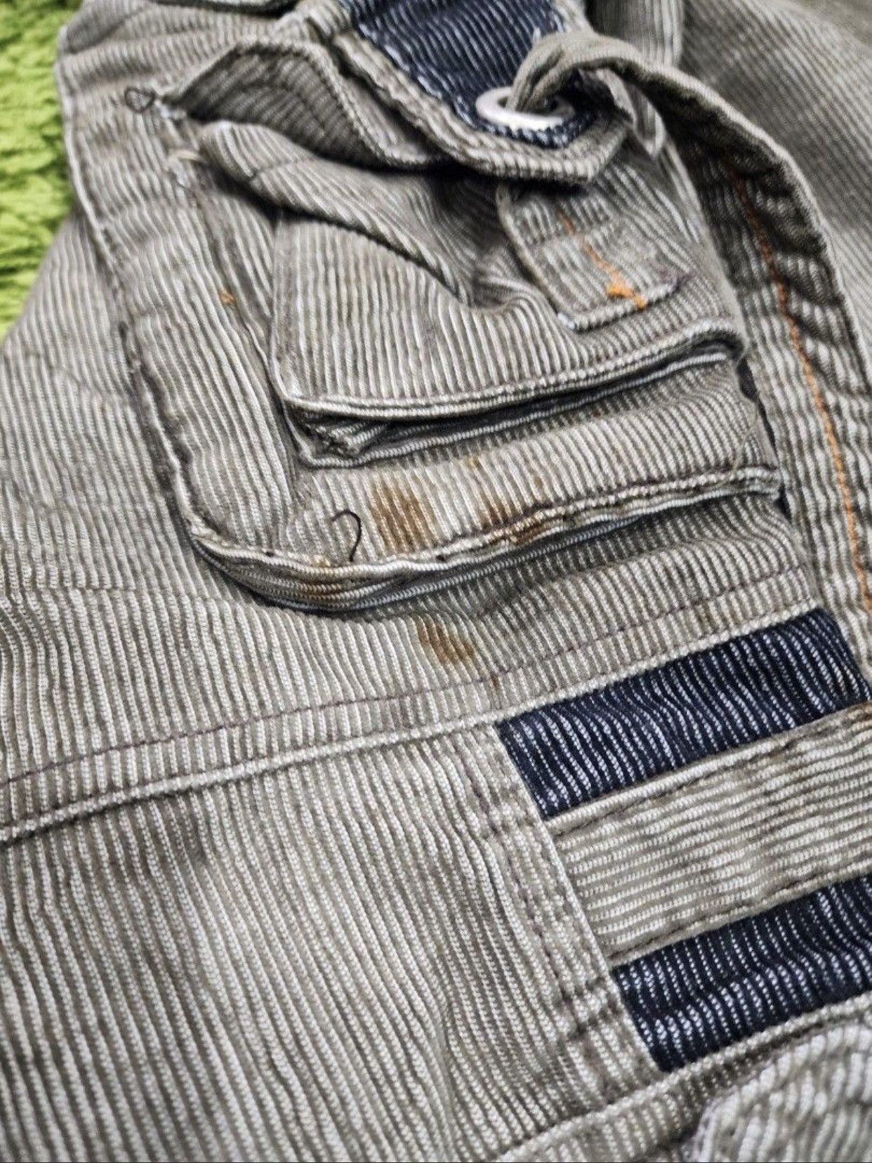 If Six Was Nine × Le Grande Bleu (L.G.B.) Blue Luis Corduroy Multipocket Cargo Pants Size US 33 - 10 Thumbnail