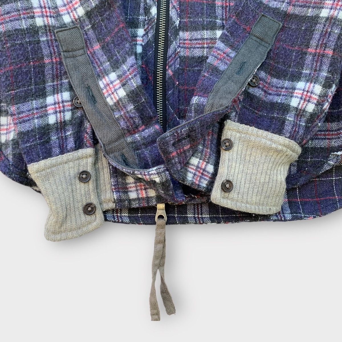 Japanese Brand PPFM PLAID WOOL FULL ZIPPER JACKET Size M / US 6-8 / IT 42-44 - 8 Thumbnail