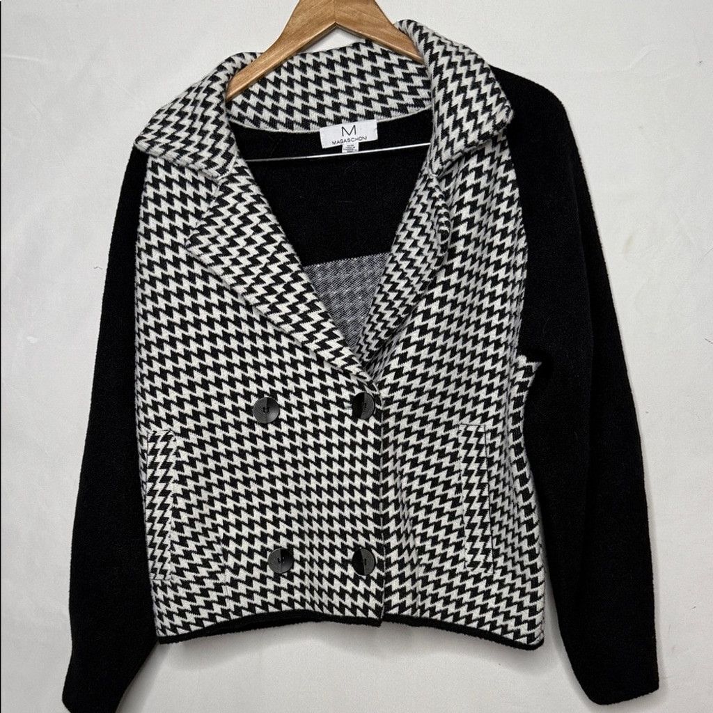 Magaschoni Vintage Magaschoni double breasted Houndstooth wool jacket M Size M / US 6-8 / IT 42-44 - 3 Thumbnail