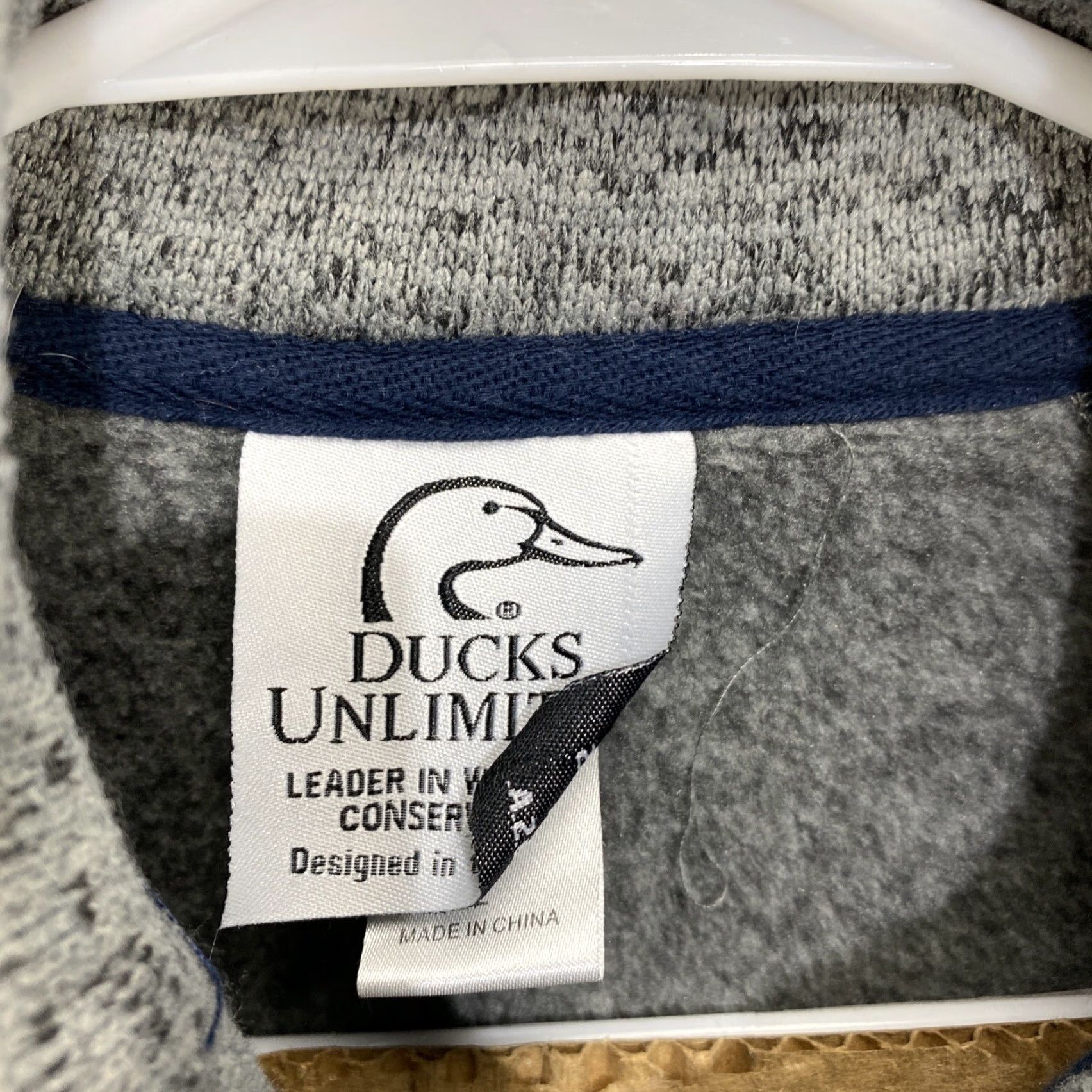 Vintage Ducks Unlimited Men's Sweatshirt 1/4 Zip Pullover Fleece Embroidered Logo Gray L Size US L / EU 52-54 / 3 - 5 Thumbnail