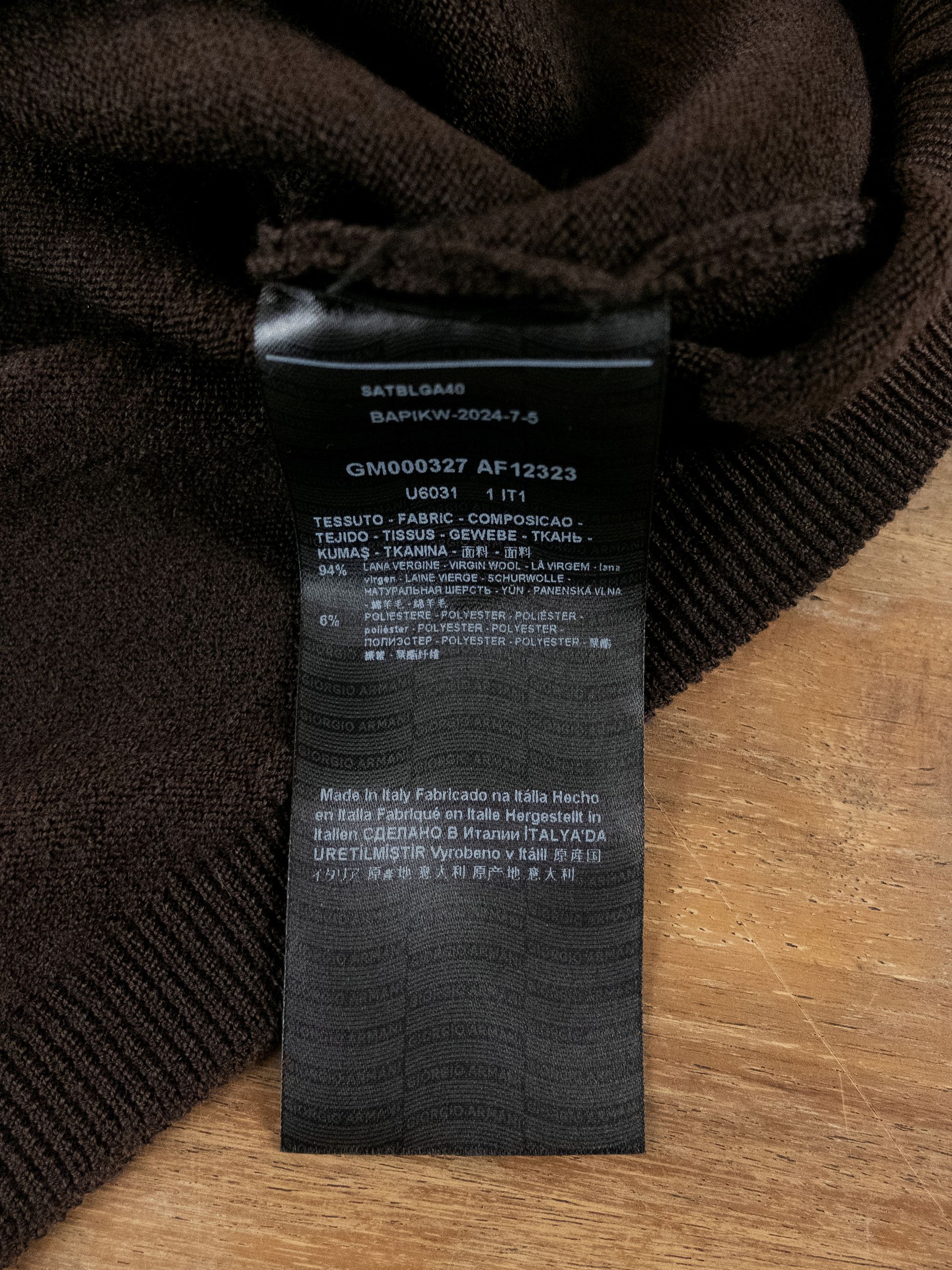 Giorgio Armani GIORGIO ARMANI mainline brown logo wool sweater XL Size US XL / EU 56 / 4 - 11 Thumbnail