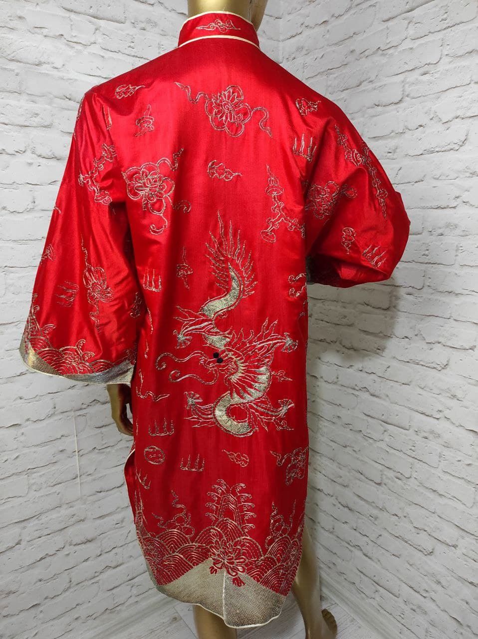 Vintage Antique Chinese Qing Silk Robe Silver Metal VTG 19th S-M Size M / US 6-8 / IT 42-44 - 7 Thumbnail