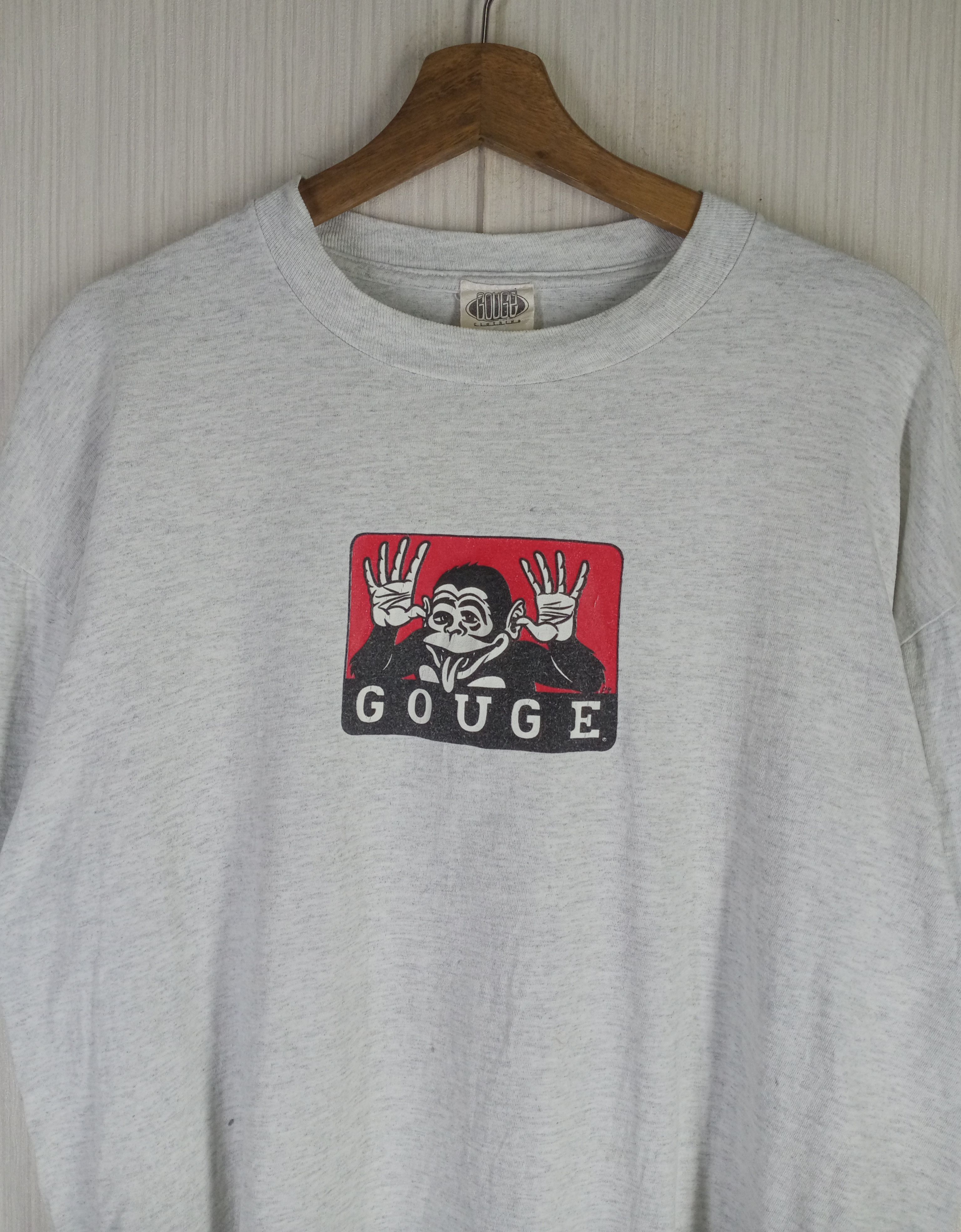 Hook-Ups Rare Vintage 90s Gouge Skateboard Big Logo Tshirt Size US XL / EU 56 / 4 - 3 Thumbnail