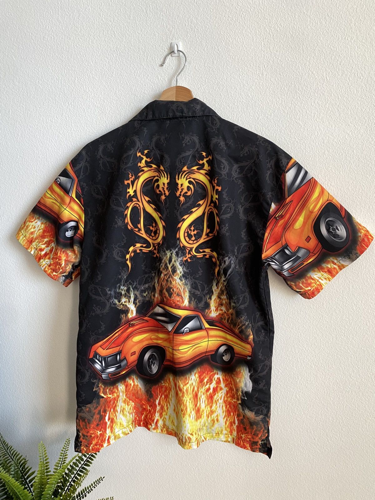Affliction Y2K Flame Dragon Crazy Button Up Skater Shirt Size US L / EU 52-54 / 3 - 6 Thumbnail