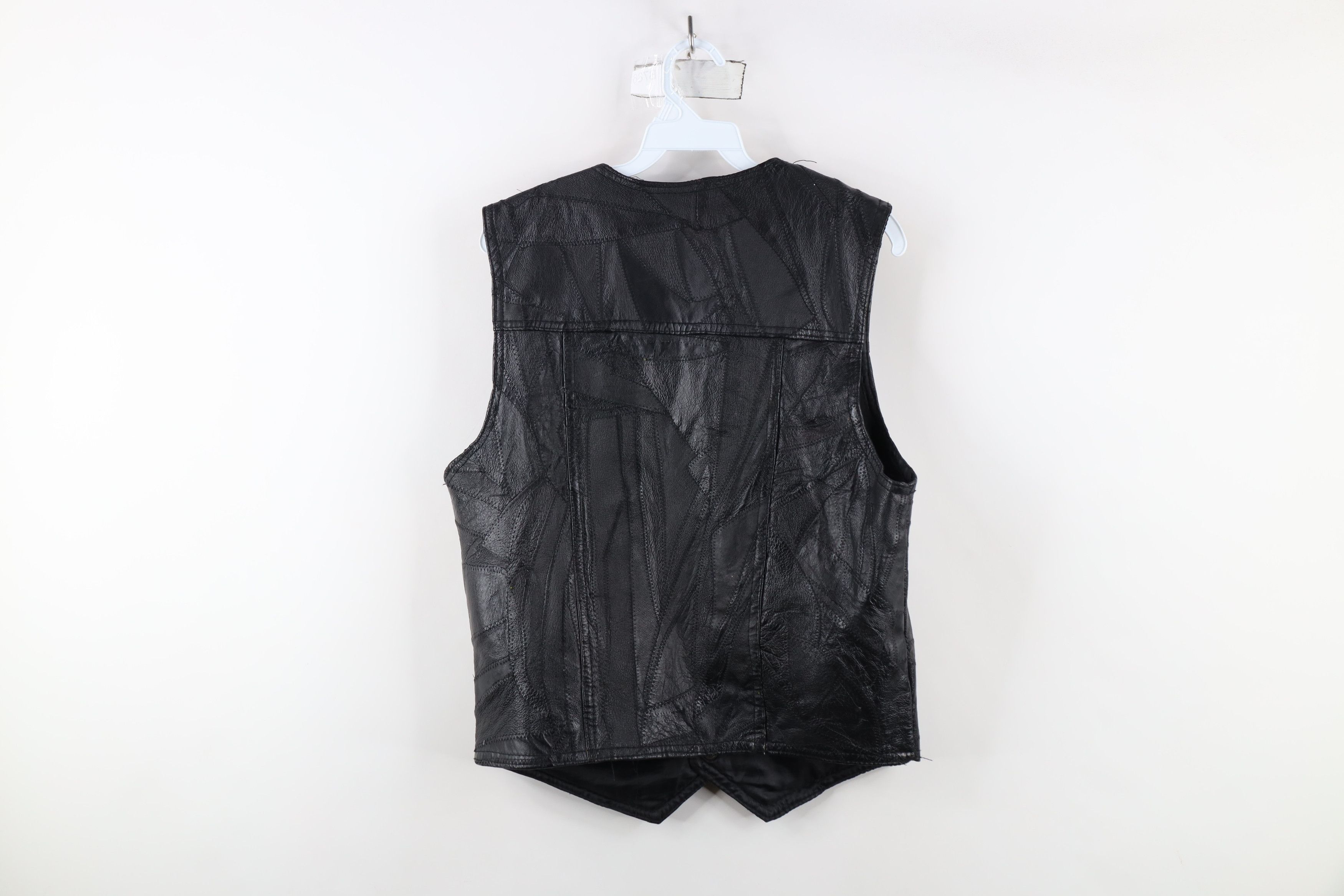 Vintage Vintage 90s Streetwear Patchwork Leather Vest Jacket Black Size US M / EU 48-50 / 2 - 14 Thumbnail