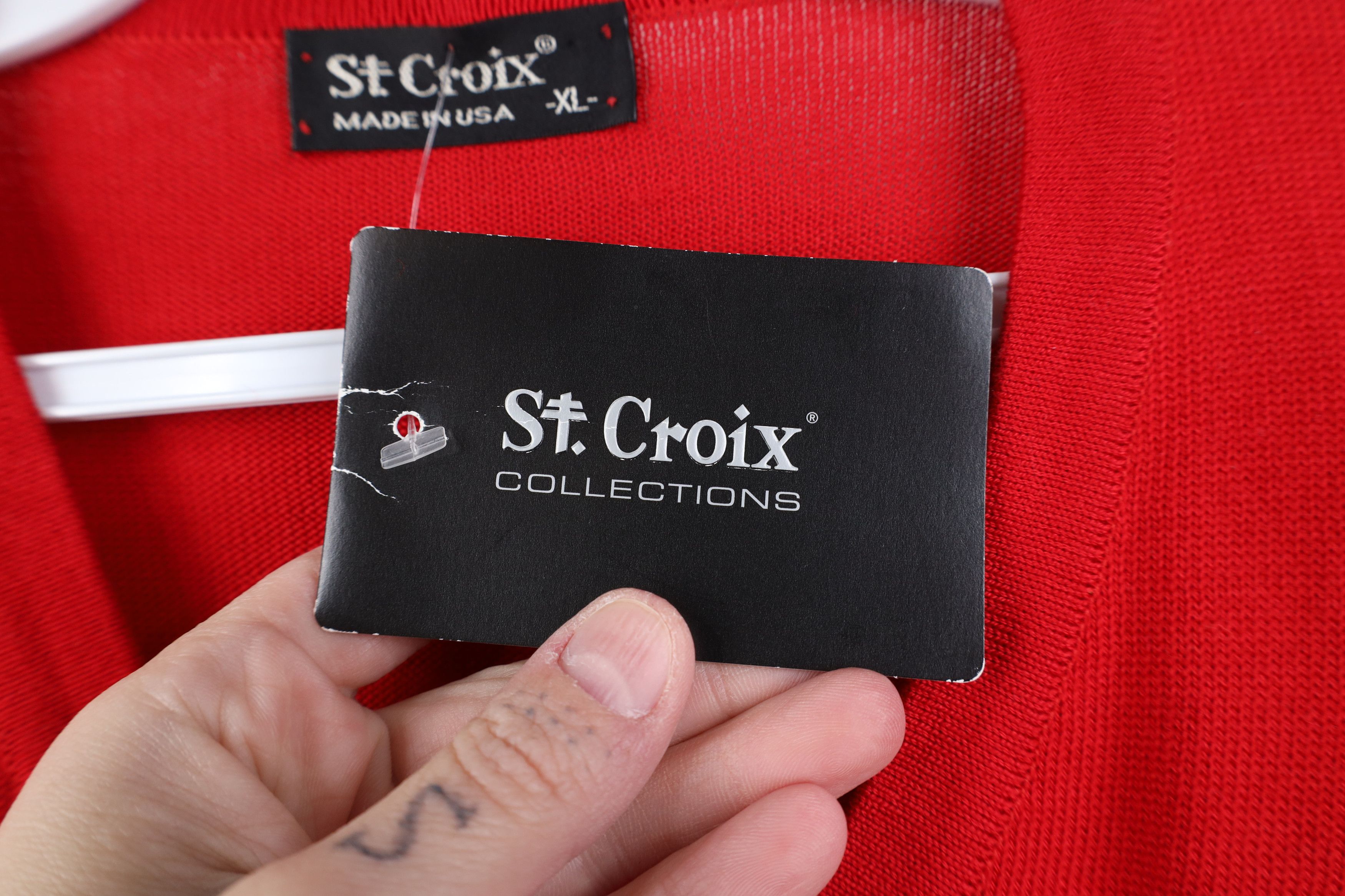 St. Croix Deadstock Vintage St Croix Ribbed Knit V-Neck Sweater USA Size US XL / EU 56 / 4 - 7 Thumbnail