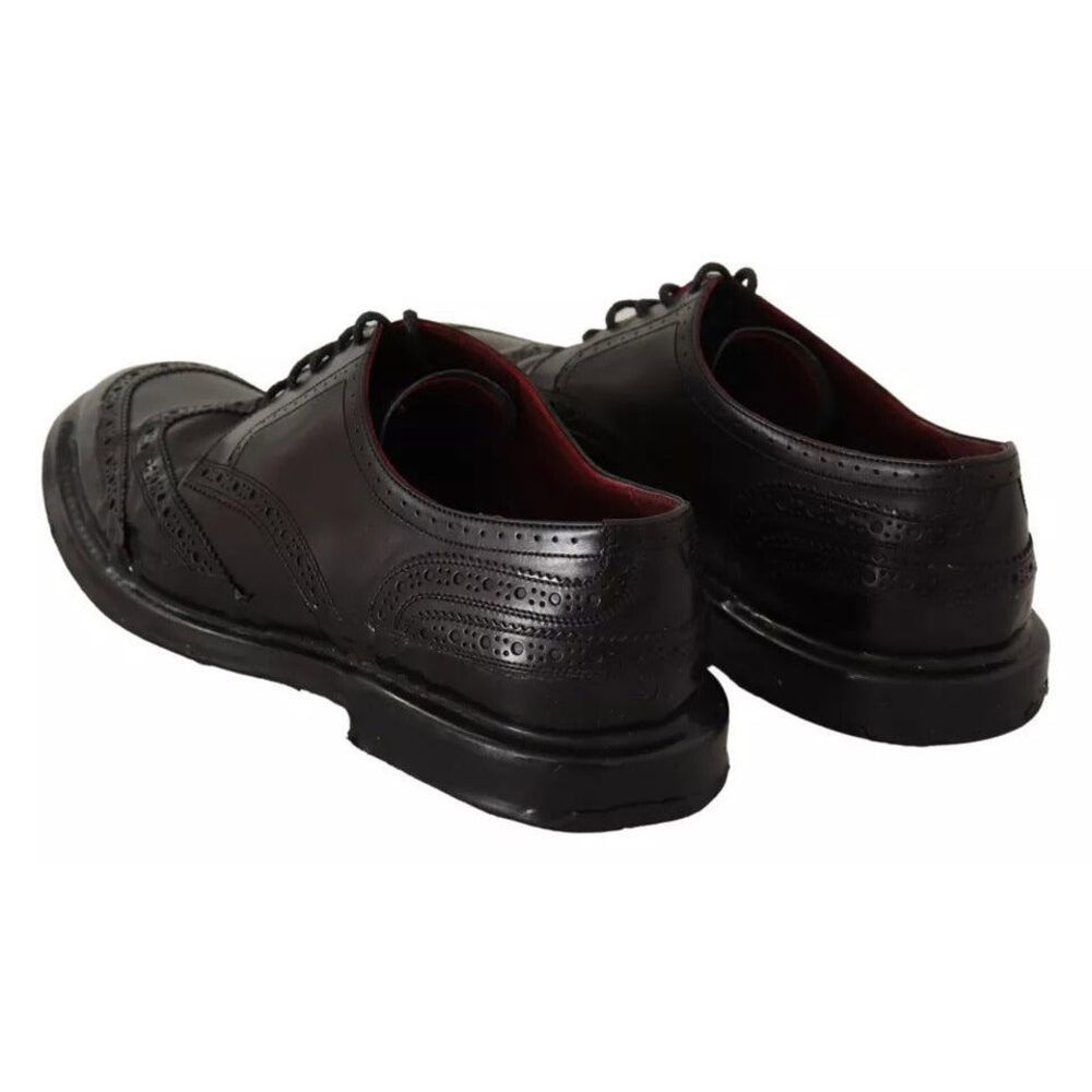 Dolce & Gabbana Dolce & Gabbana Black Leather Brogue Oxford Dress Shoes Size US 9 / EU 42 - 6 Thumbnail