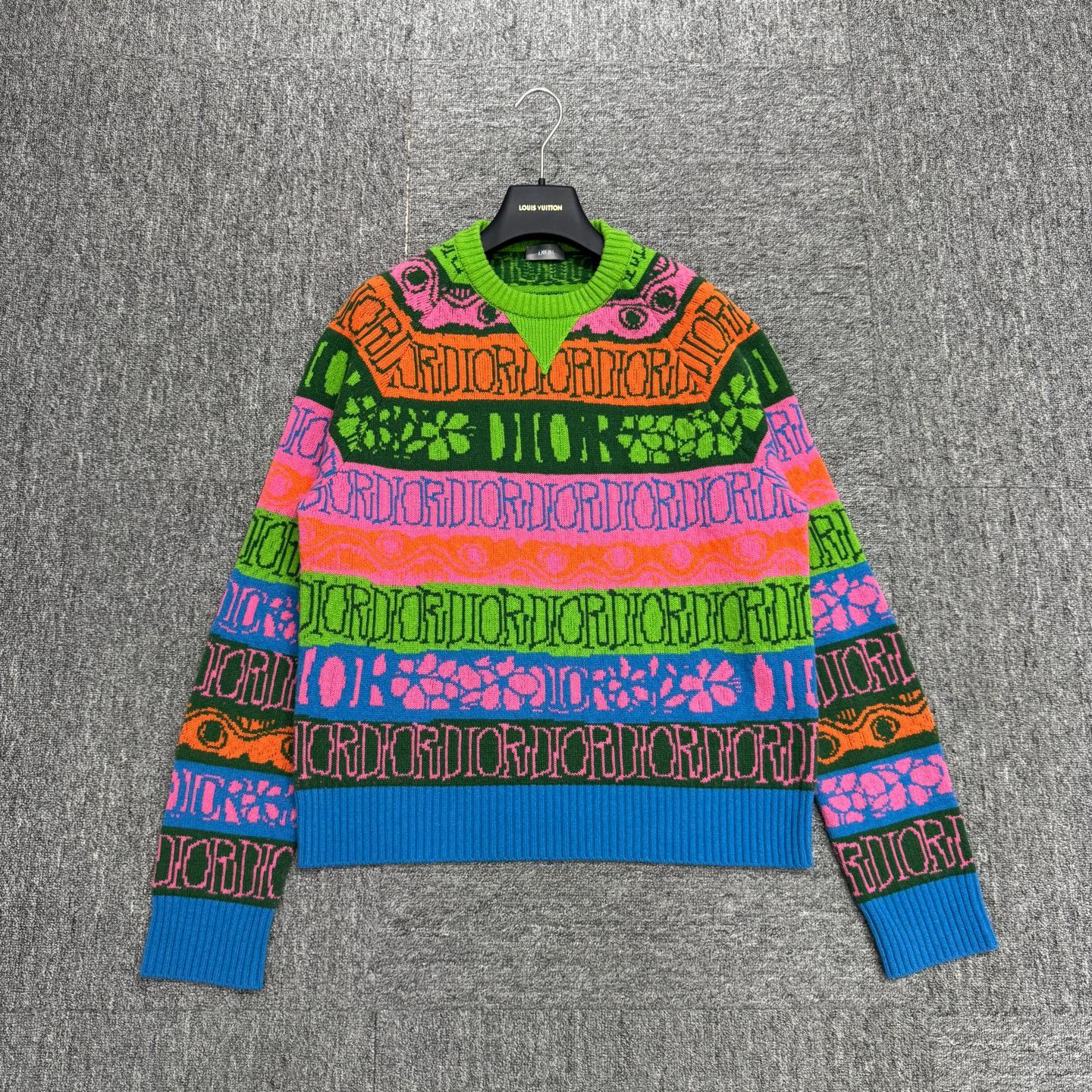 Dior Dior x Stussy Color Stripe Monogram Wool Sweater Size S Size US S / EU 44-46 / 1 - 1 Thumbnail