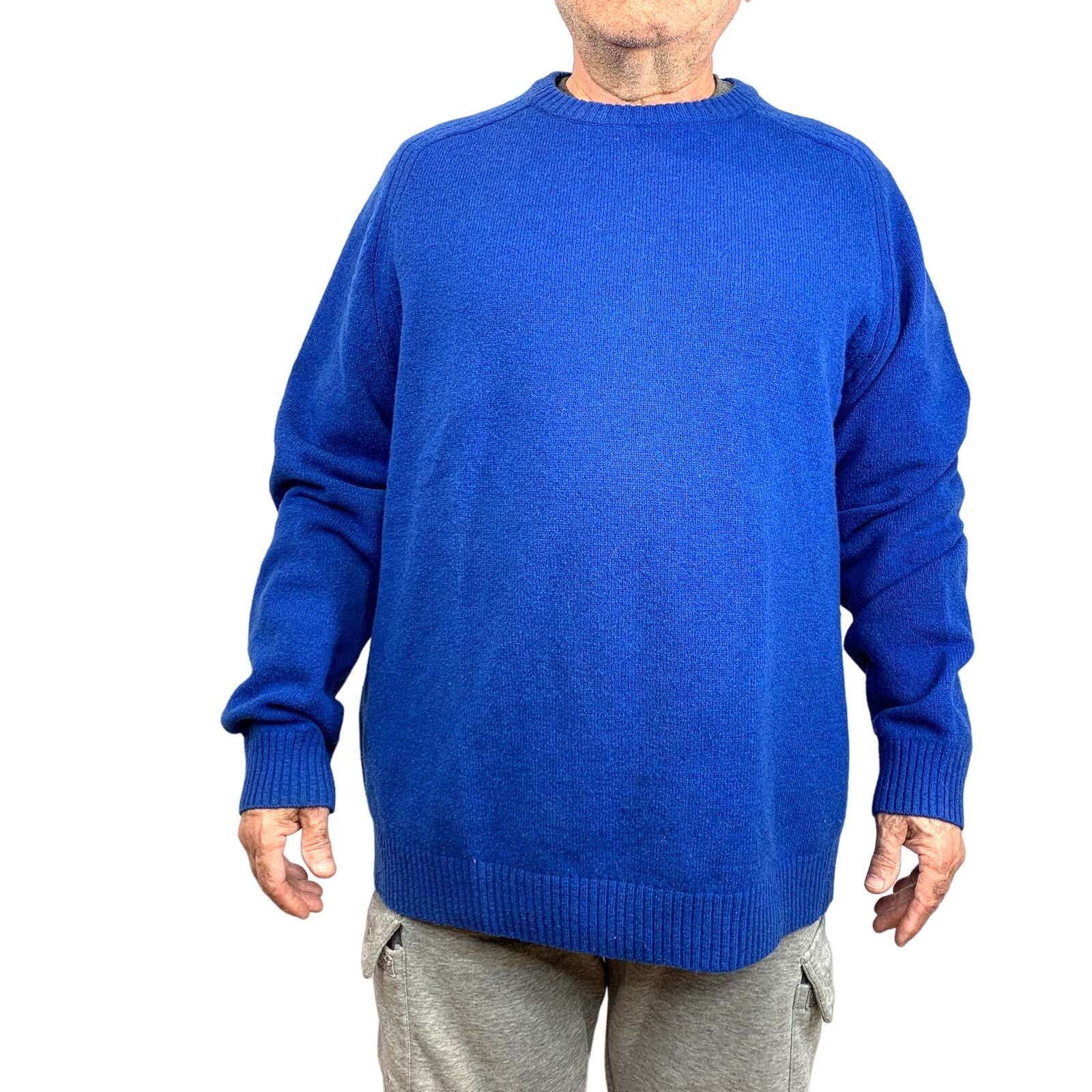 Lands' End Lands End Wool Crewneck Sweater Blue Long Sleeves Size US XXL / EU 58 / 5 - 1 Thumbnail