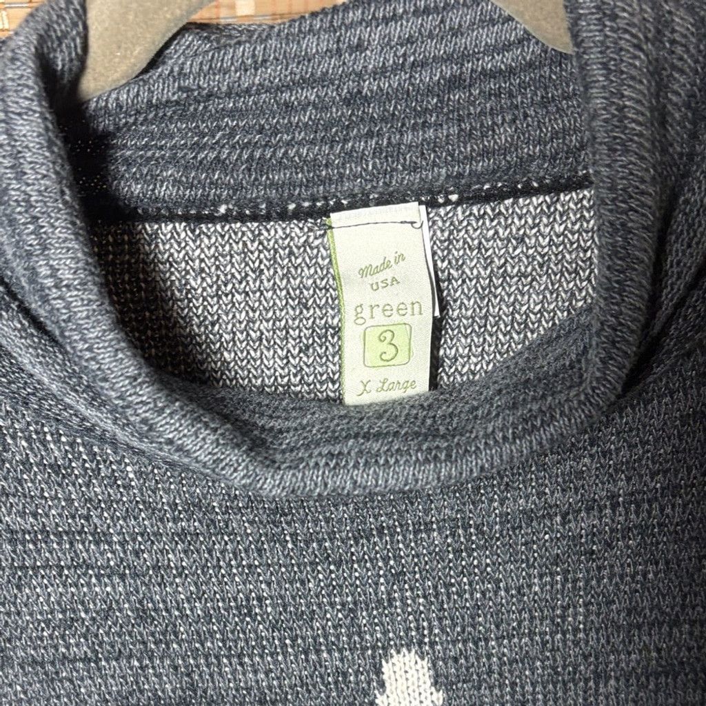 Other Green 3 Gray Snowflake Knit Sweater Size XL / US 12-14 / IT 48-50 - 2 Thumbnail