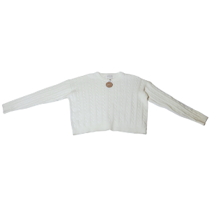 Other Apricot White Cable Knit Crewneck Sweater Women’s 12 NWT Size XL / US 12-14 / IT 48-50 - 5 Thumbnail
