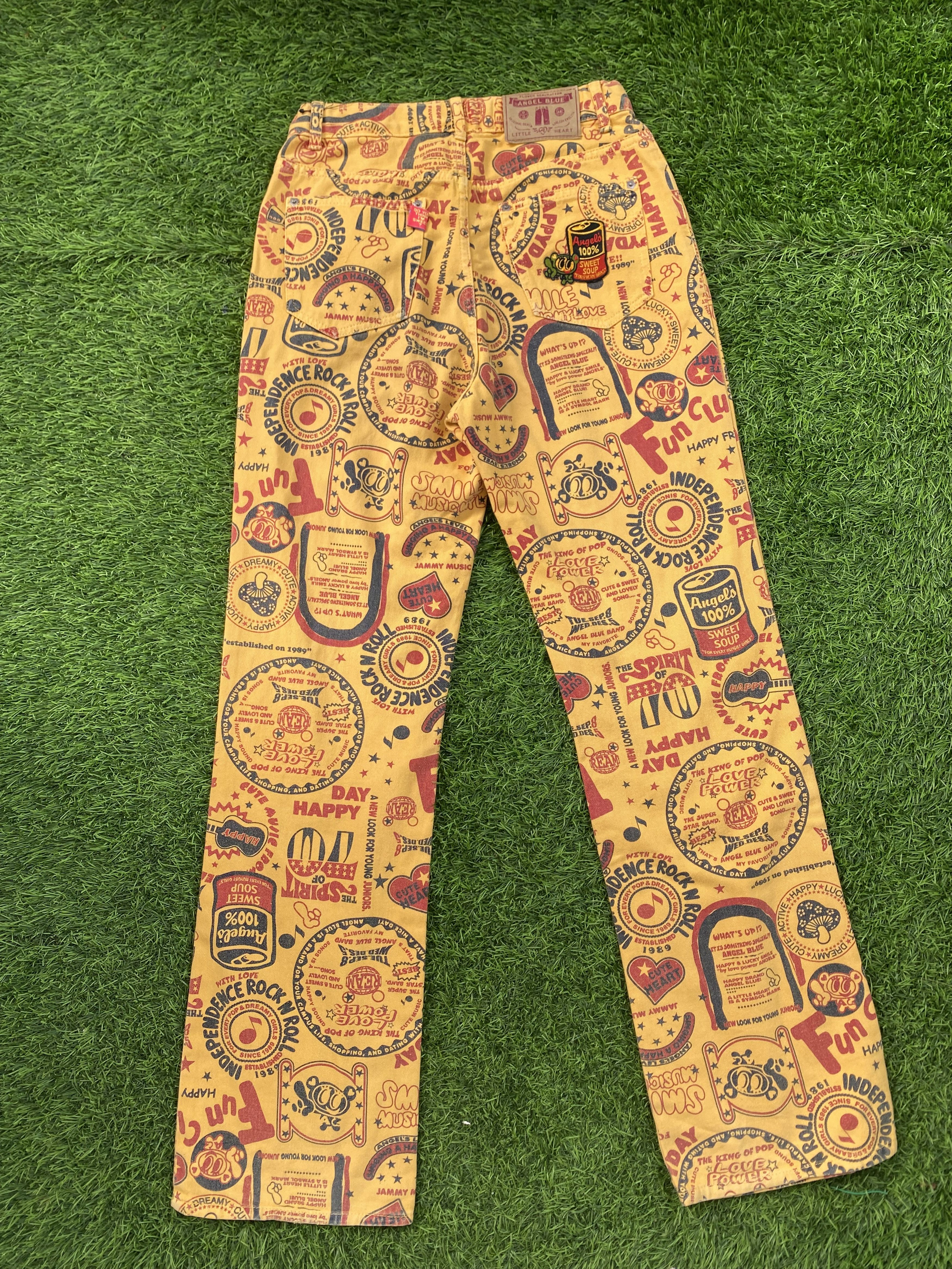 Angel Blue Vintage y2k Angel Blue Printed Denim Pants Size 26" / US 2 / IT 38 - 3 Thumbnail