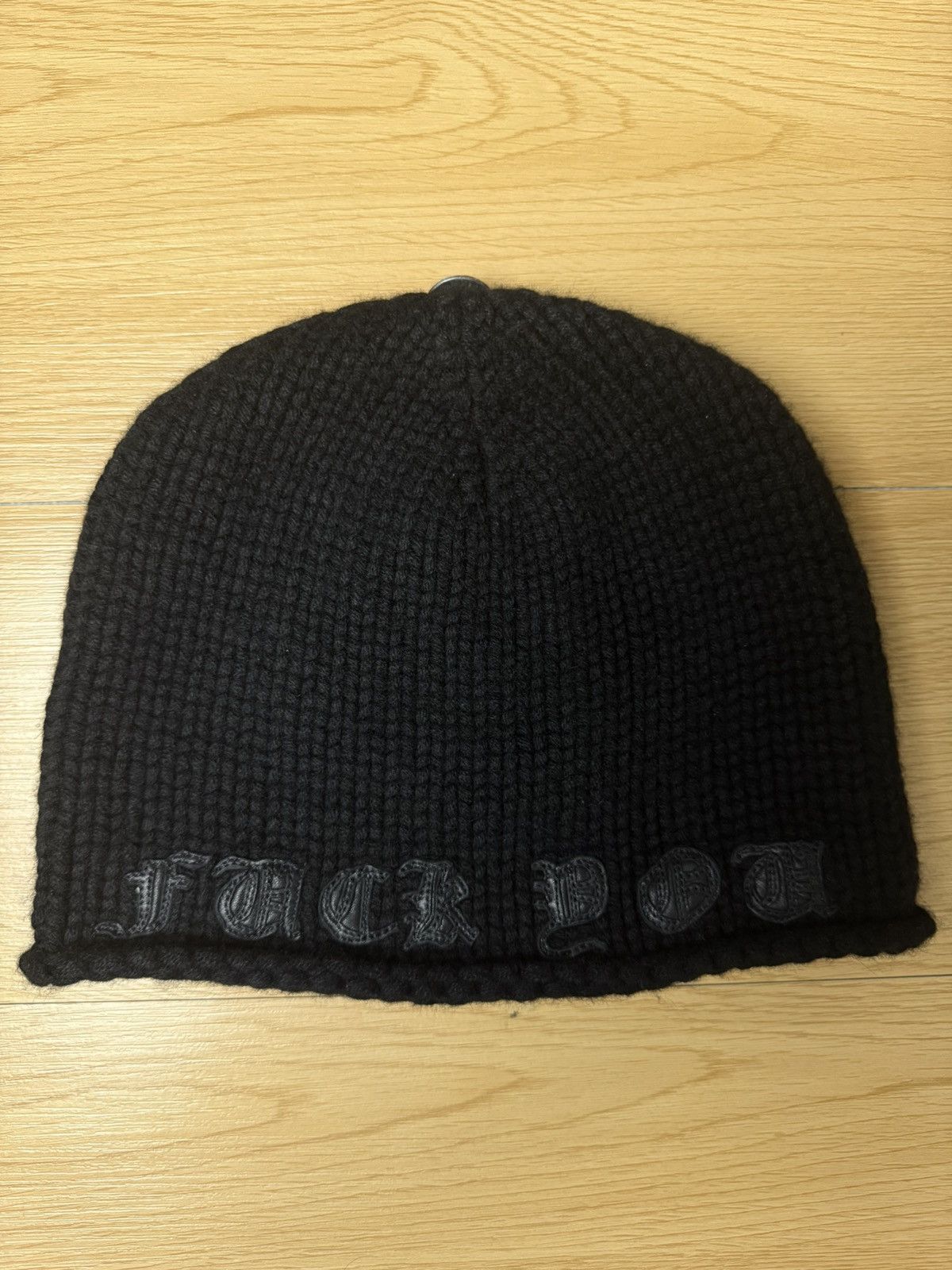 クロムハーツCHROME HEARTS BLKサーマルビーニーFUCK YOU 関税込 Chrome Hearts Plus Cross Fuck You Beanie ニット帽