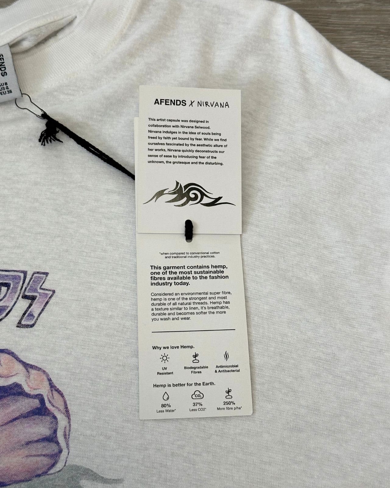 Afends NWT Afends x Nirvana - Shell - Hemp Oversized T-Shirt Small Size S / US 4 / IT 40 - 12 Thumbnail