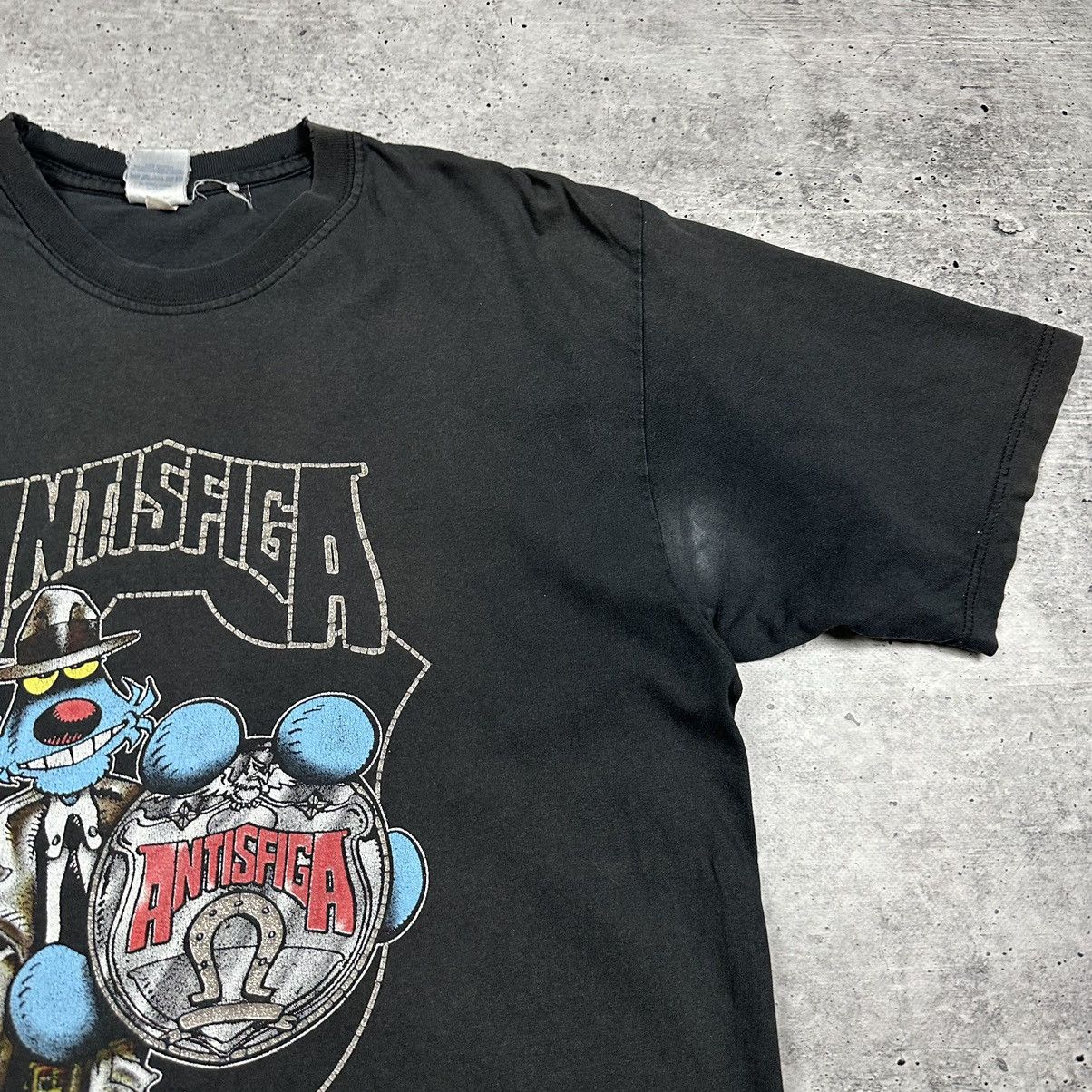 Vintage Vintage 90s Antisfiga T-shirt Black Men’s Size L Size US L / EU 52-54 / 3 - 3 Thumbnail