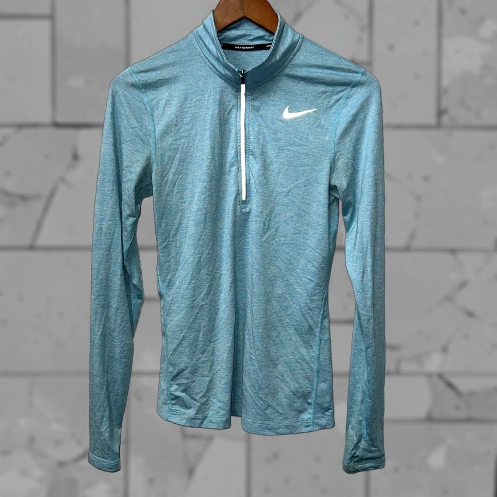 Nike Nike Running Half Zip Pullover Shirt Womens XS Teal Near Mint Condition Size XS / US 0-2 / IT 36-38 - 1 Thumbnail