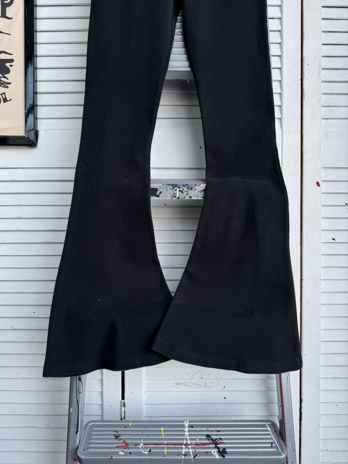 Ellesse Vintage Ellesse Flared Black Rib Pants Size 8 Size 27" / US 4 / IT 40 - 4 Thumbnail