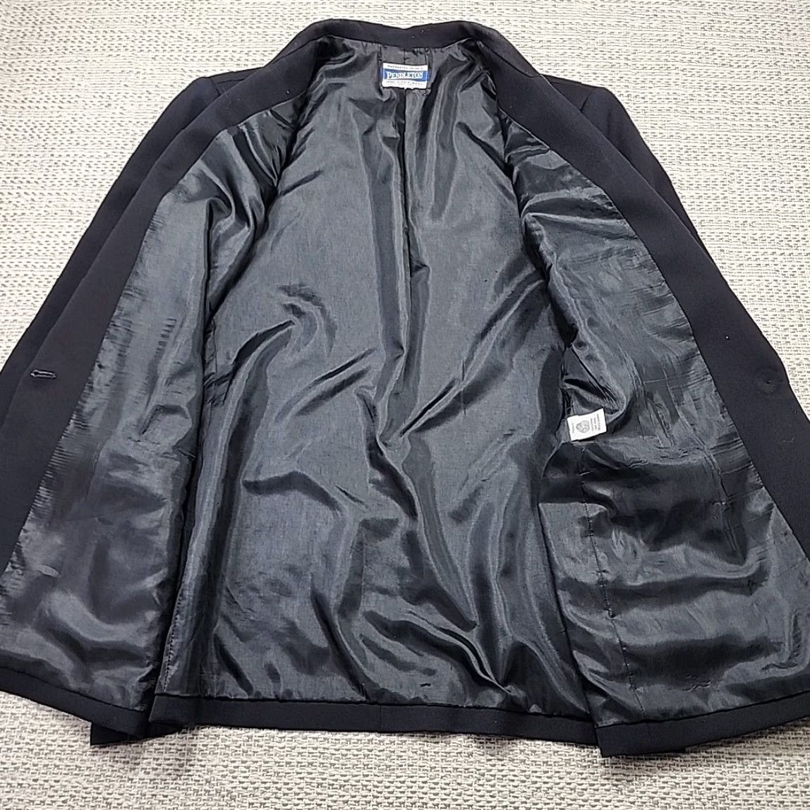 Pendleton VINTAGE Pendleton Blazer Womens 44 Black One-Button 100% Wool USA Made Size M / US 6-8 / IT 42-44 - 7 Thumbnail