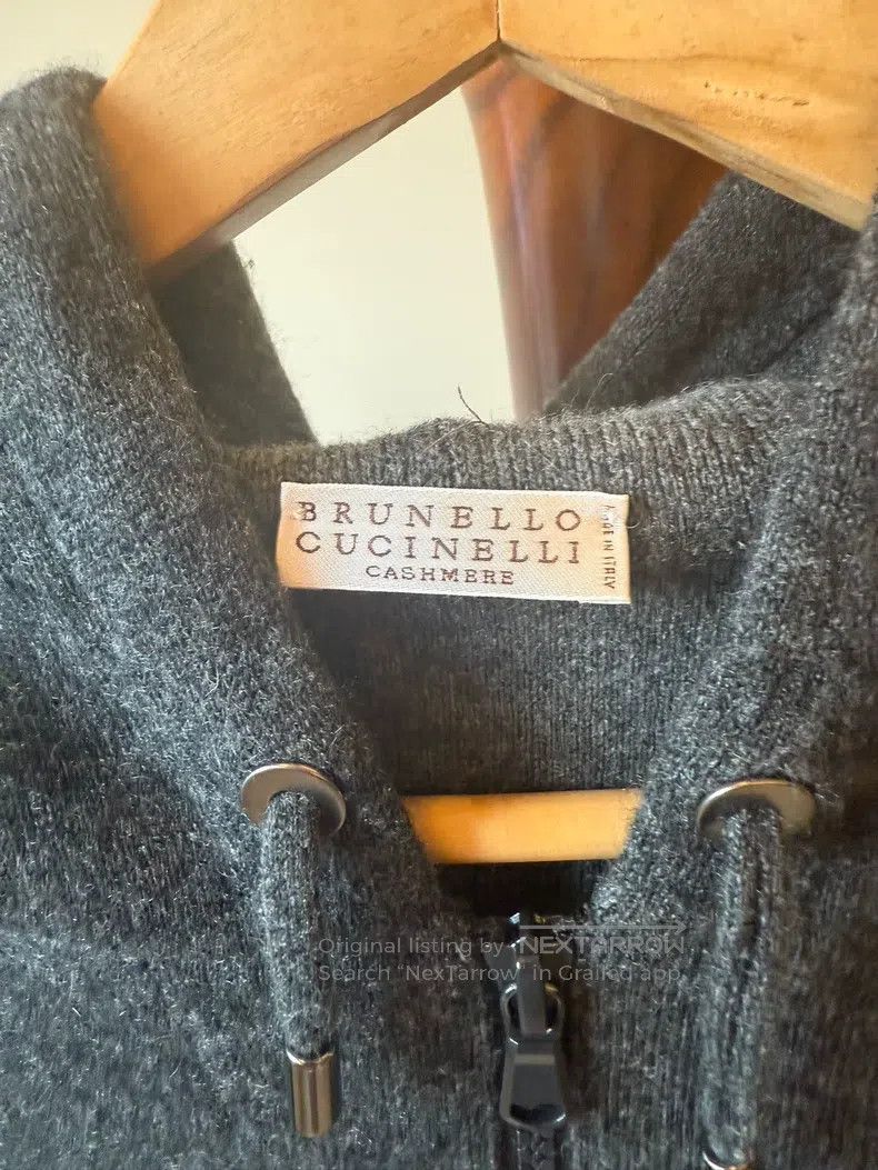 Brunello Cucinelli Brunello Cucinelli Grey 100% Cashmere Fabric Classic Zippe Size M / US 6-8 / IT 42-44 - 5 Thumbnail