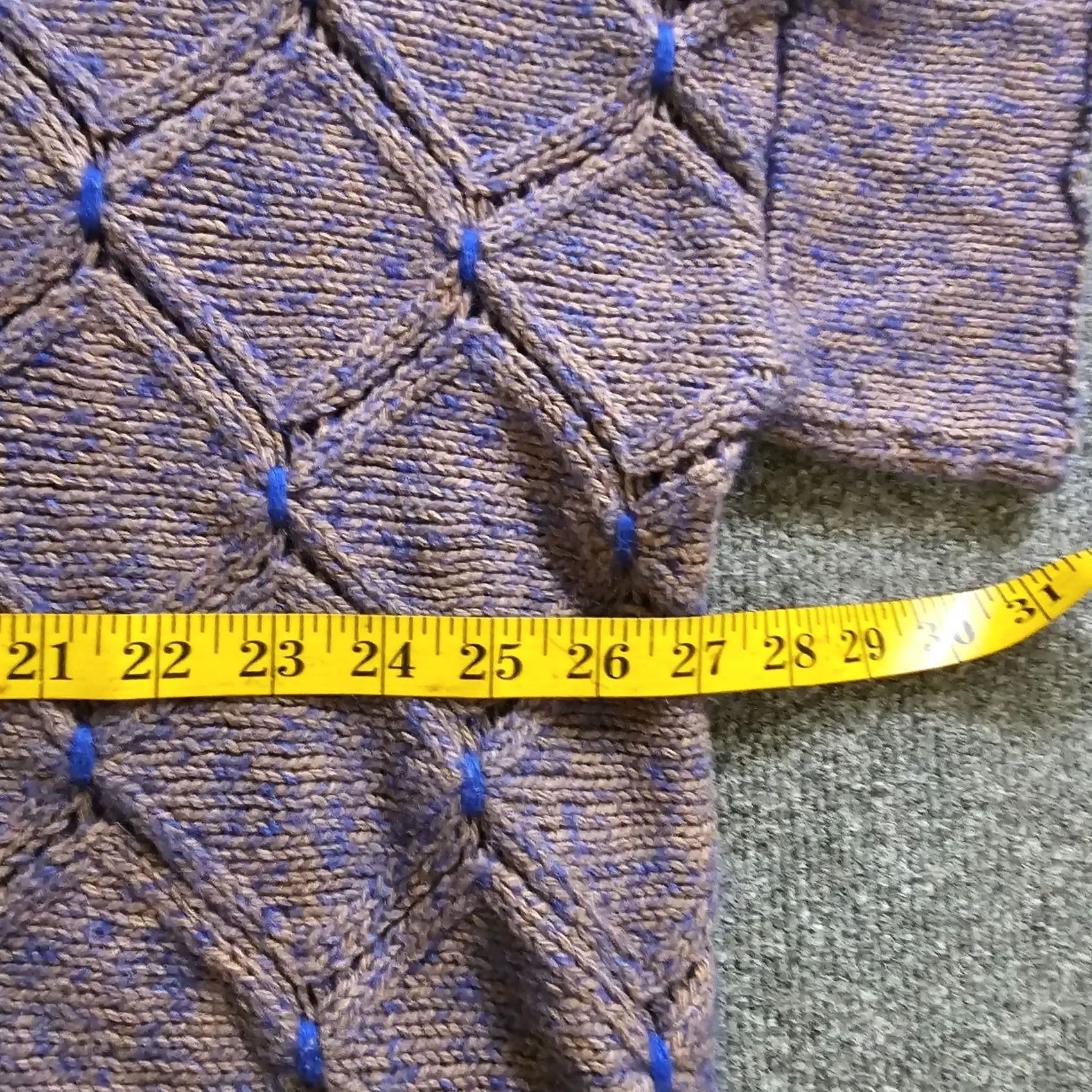 Anthropologie Moth Sweater Top Womens L Blue Wool Cable Knit Short Sleeve Pullover Oversized Knit Vintage No Size L / US 10 / IT 46 - 6 Thumbnail