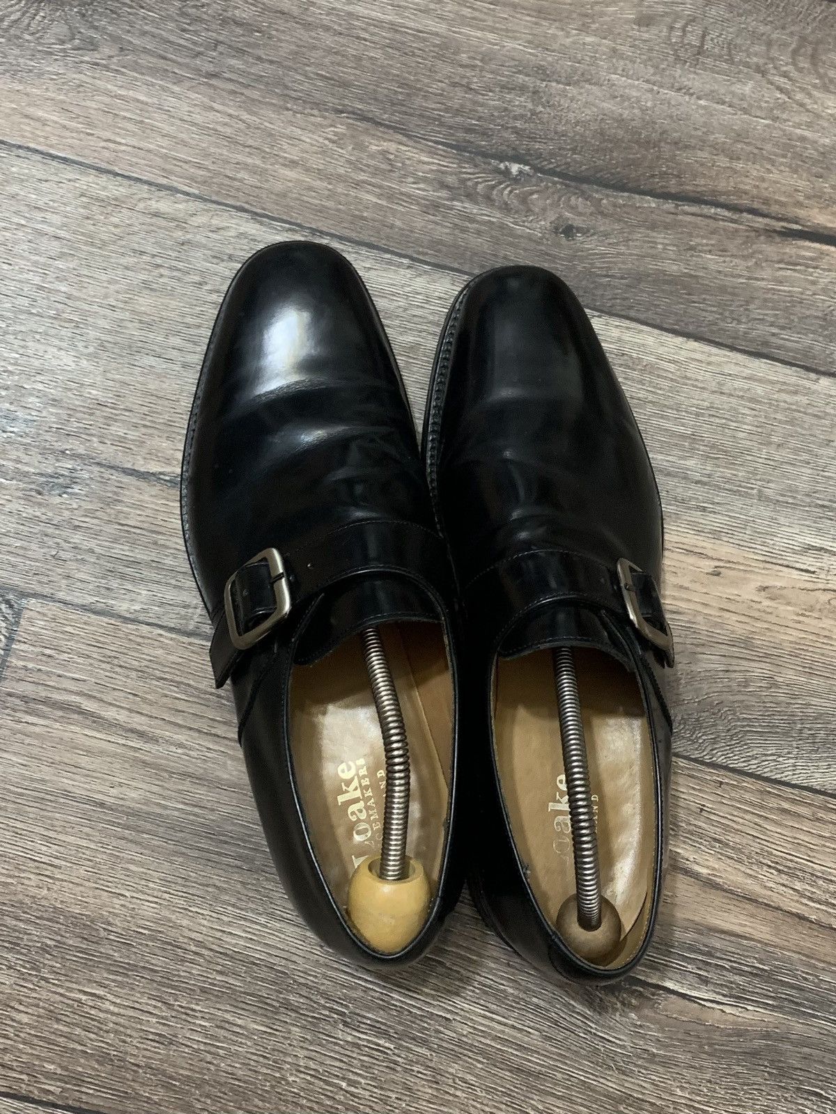 Genuine Leather × Loake Loake Men’s Black Leather Monk Shoes Made in England Size US 10 / EU 43 - 5 Thumbnail