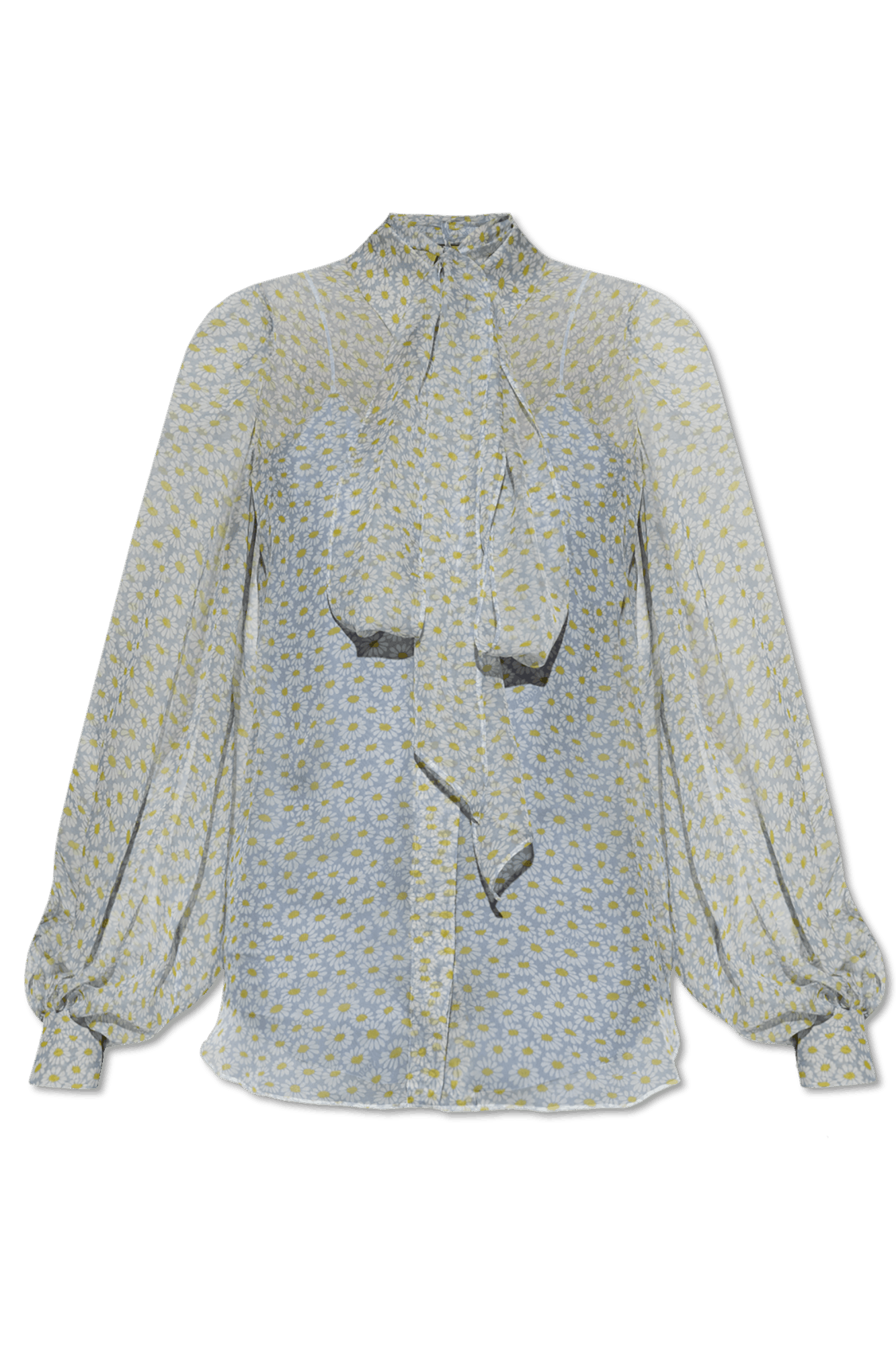 Gucci o1B3y1r0526 Printed Silk Chiffon Shirt in Multicolor Size M / US 6-8 / IT 42-44 - 1 Thumbnail