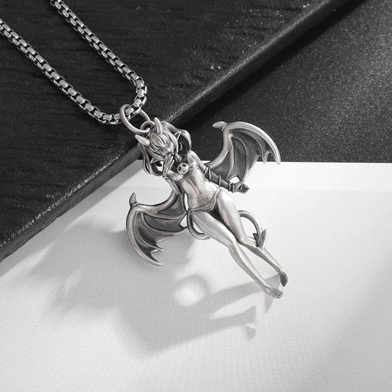 Jewelry Gothic Devil Bat Girl Necklace Size ONE SIZE - 4 Thumbnail