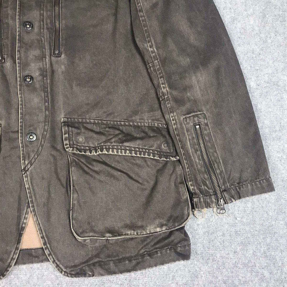 Japanese Brand 291295 Homme Snap button Faded style jacket Size US L / EU 52-54 / 3 - 4 Thumbnail