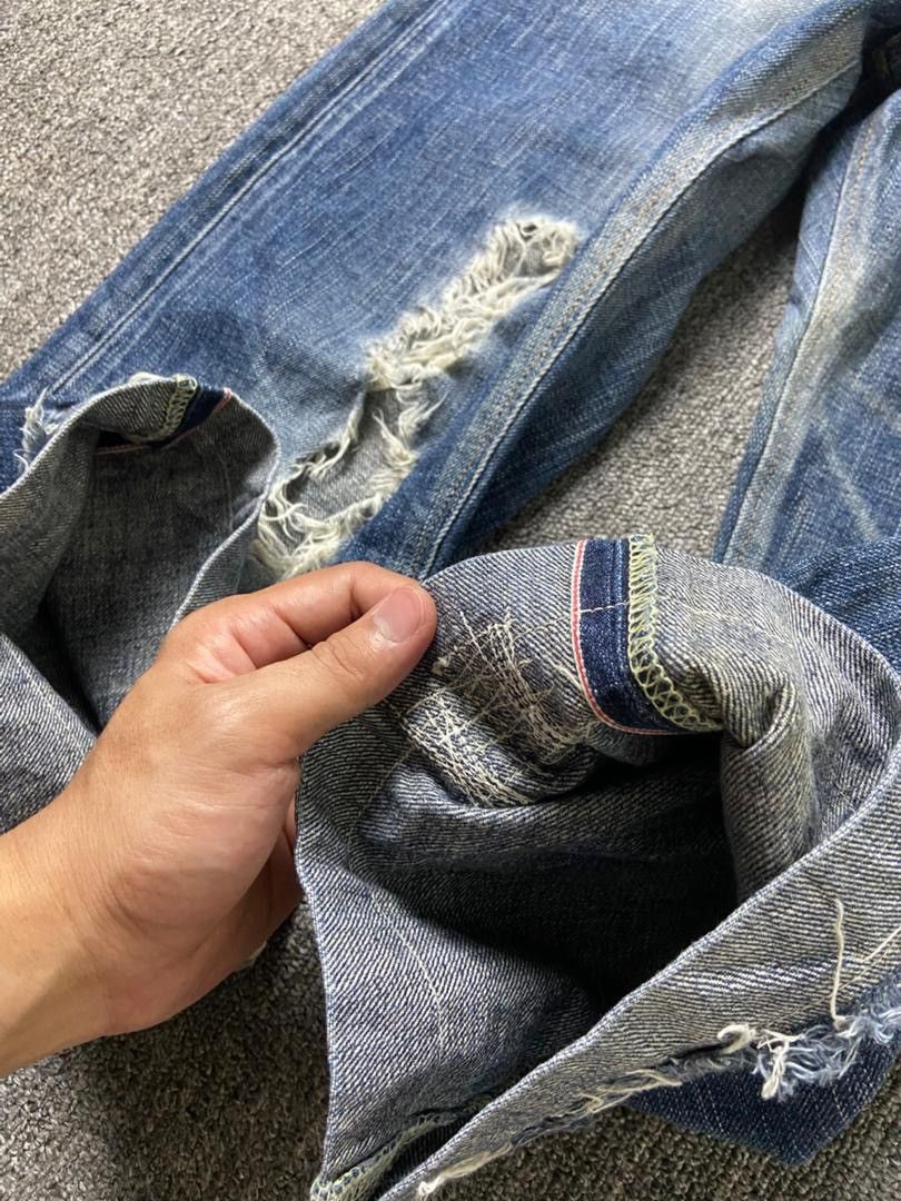 Edwin Edwin Distressed Ripped Crop Jeans (197) Size US 34 / EU 50 - 6 Thumbnail