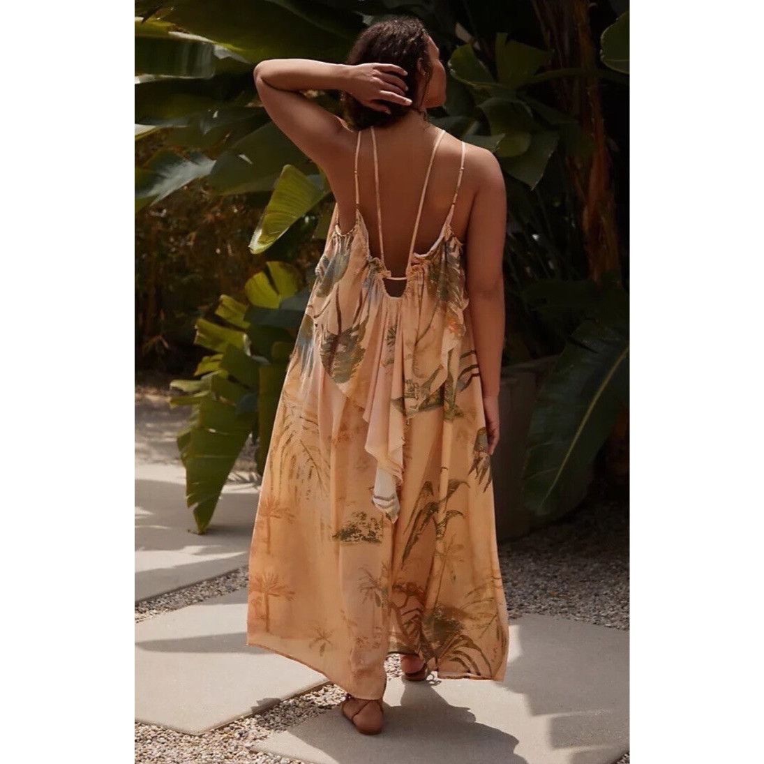 Anthropologie Anthropologie Strappy Sheer Midi Cover-Up Dress Size XXS / US 00 / IT 34 - 2 Thumbnail