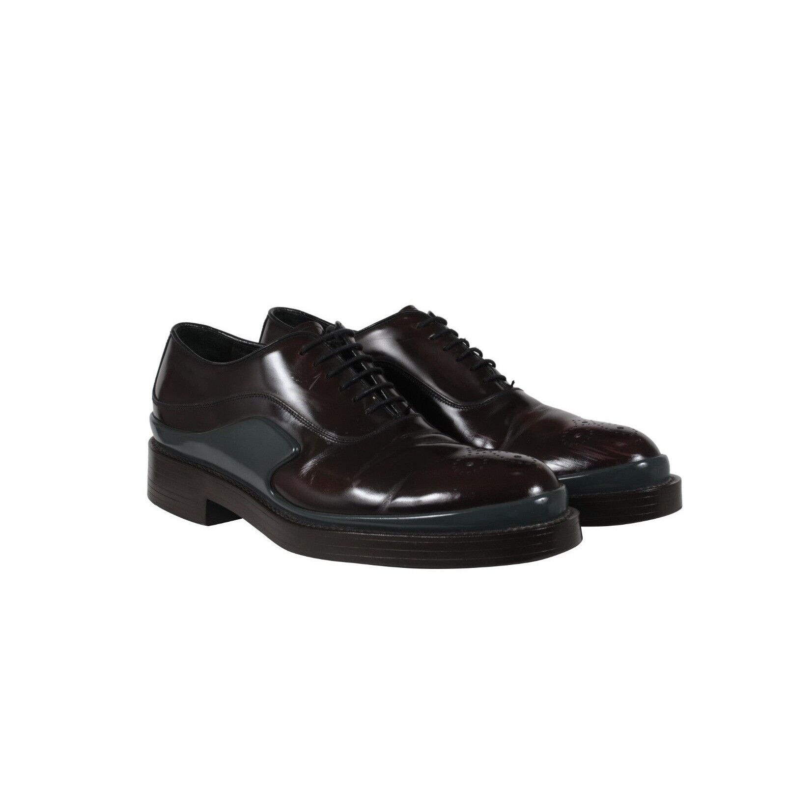 Prada Derbys Burgundy Leather Double Gray Mid Sole - 02478 Size US 9 / EU 42 - 11 Thumbnail