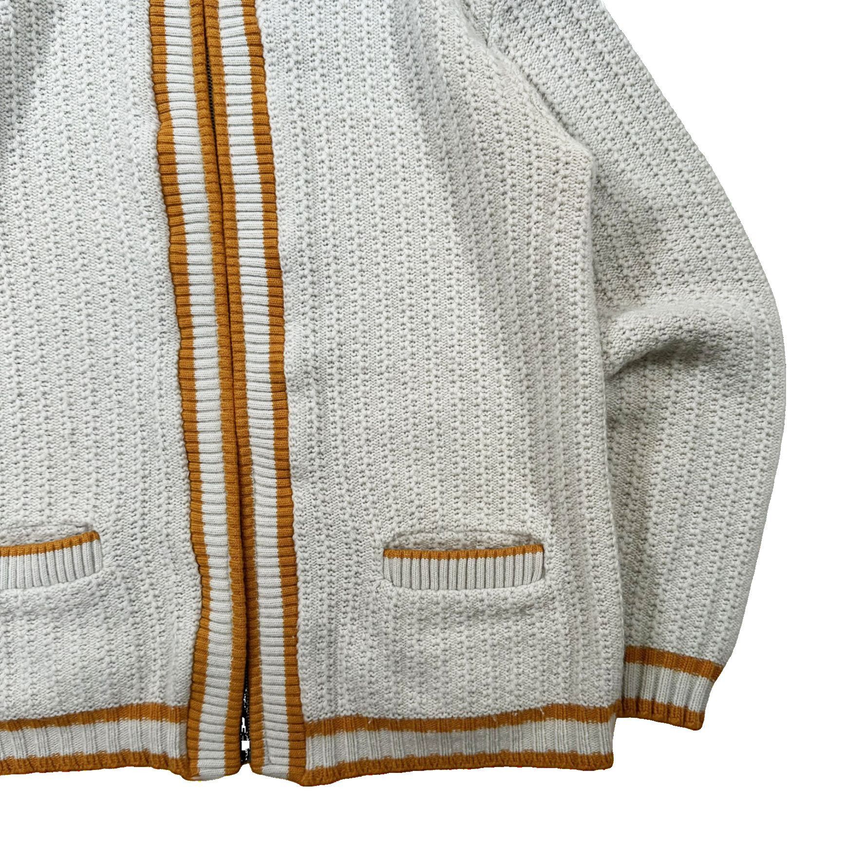 Vintage Vintage 90s Gold Beige Knit Zip Up Sweater Size US L / EU 52-54 / 3 - 3 Thumbnail